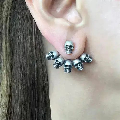 Jewelry Multiple Skeletons Earrings in Silver, Men's