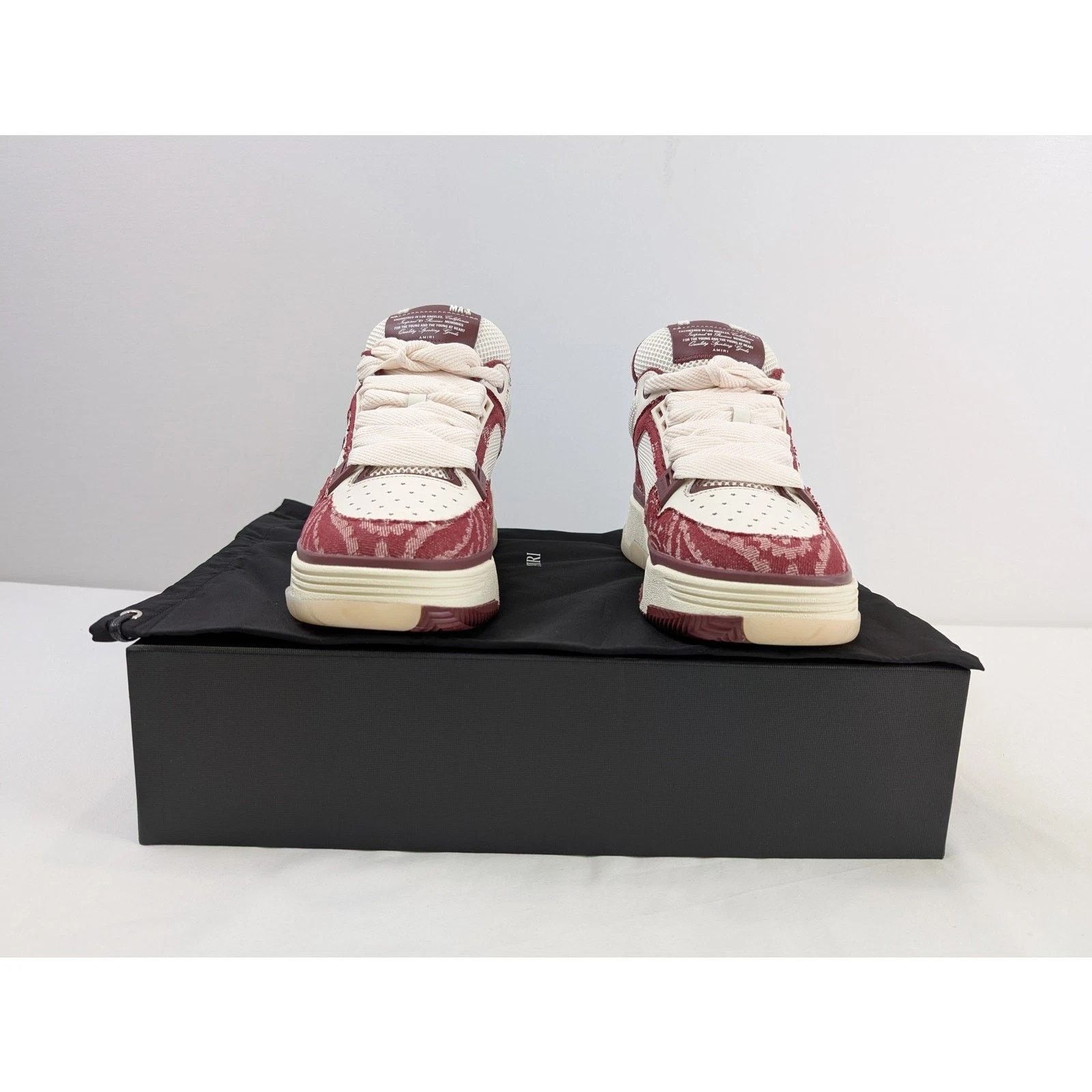 Amiri o1rshd1 Q:3 / Bandana Denim MA-1 Sneakers in Burgundy Size US 11 / EU 44 - 15 Thumbnail