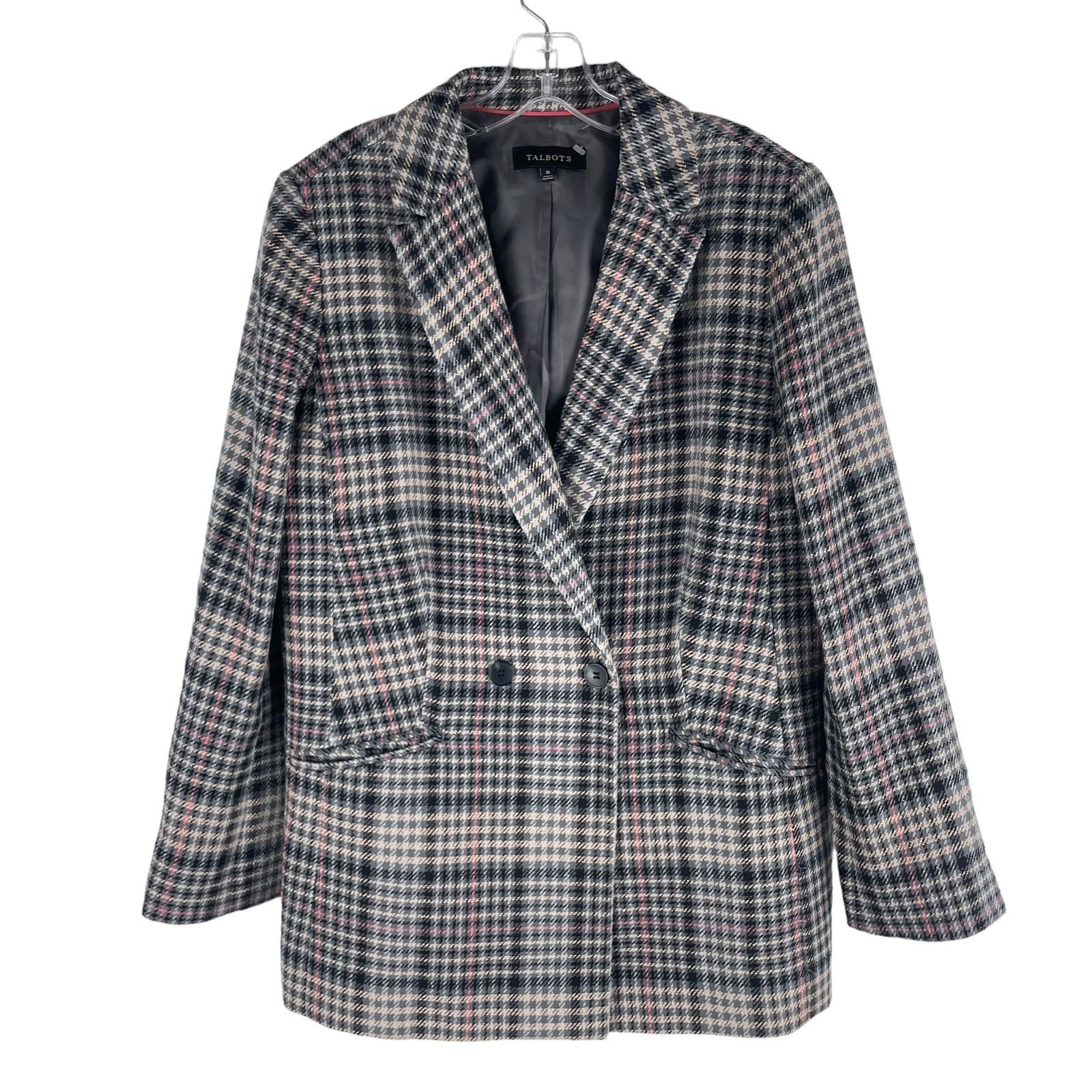 Other Talbots Double Breasted Bradwell Plaid Blazer Jacket Gray 16 Size XXL / US 16-18 / IT 52-54 - 5 Thumbnail