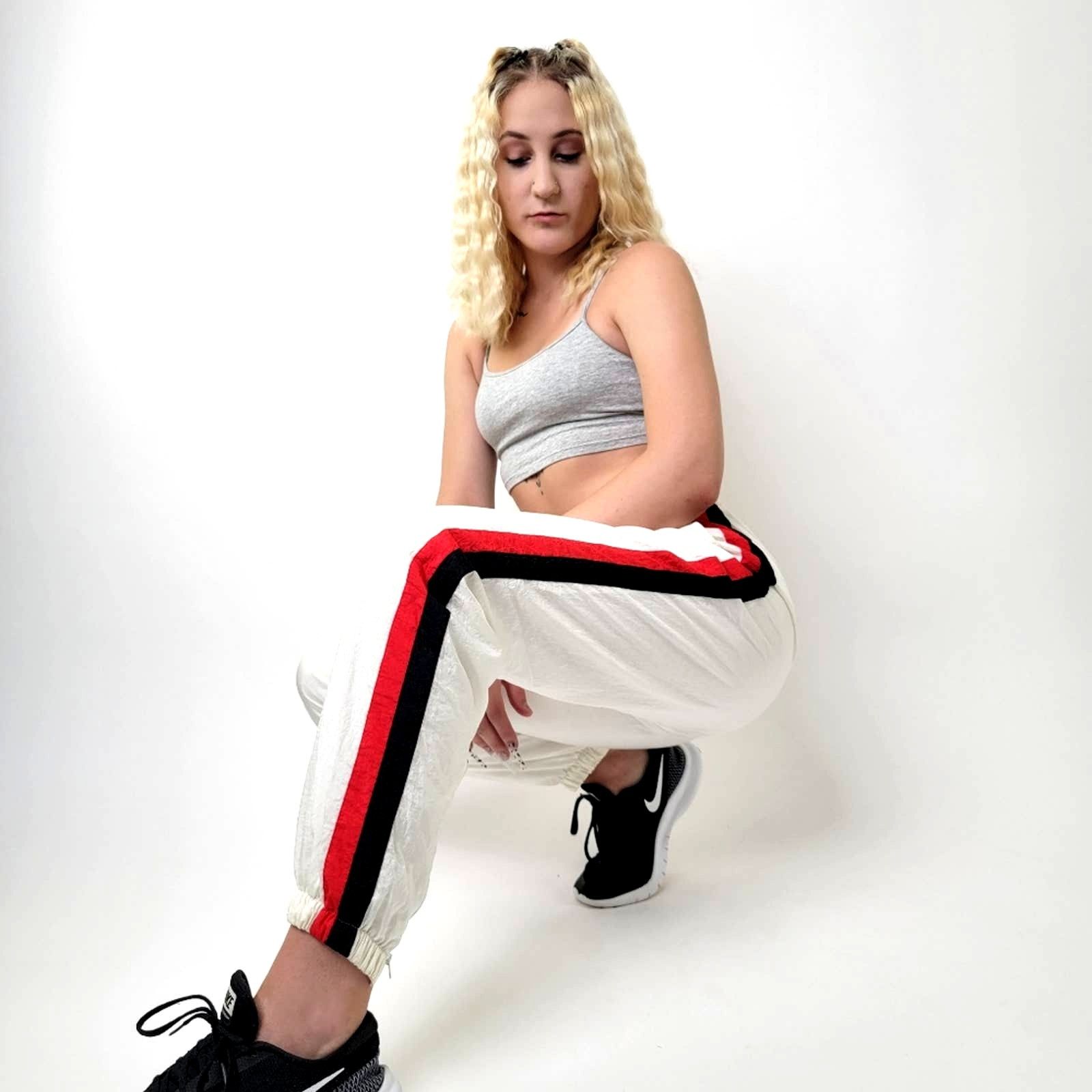 Boast Boast USA Striped Colorblock WarmUp Jersey Lined Track Pants Size US 30 / EU 46 - 1 Thumbnail