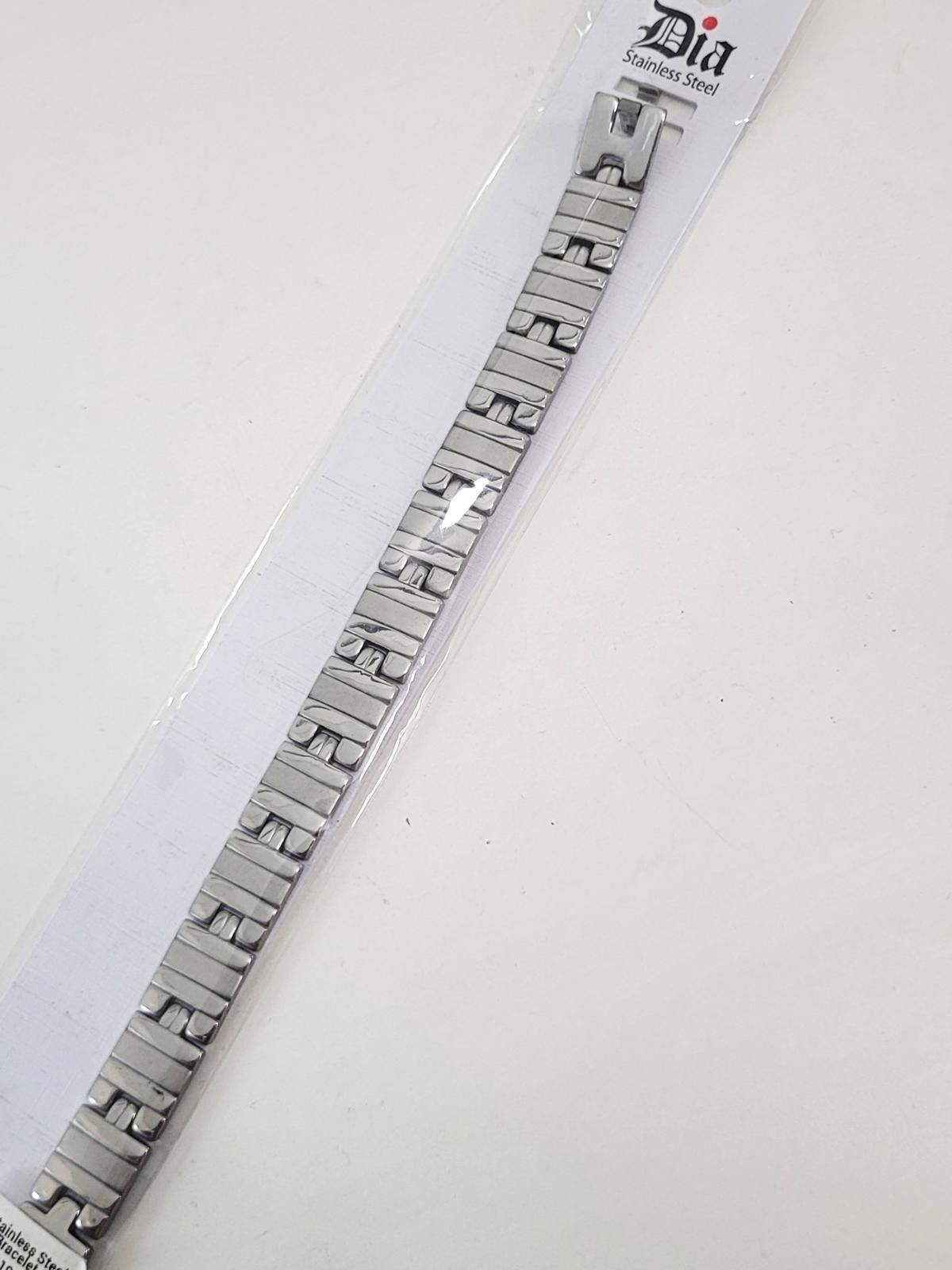 Other Men's Bracelet Silver Tone Stainless Steel Link 8.25" - NEW Size ONE SIZE - 3 Thumbnail