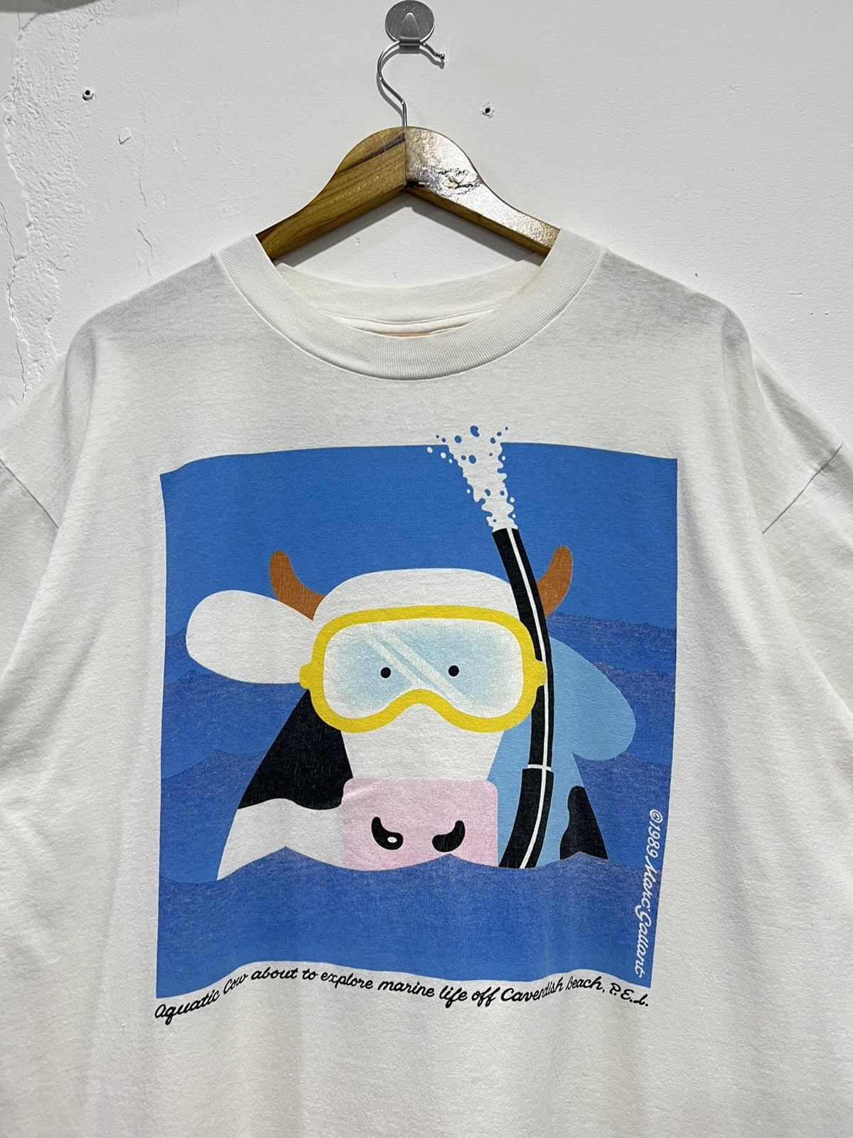 Vintage Vintage 1989’ Cows by Marc Gallant Tshirt Size US XL / EU 56 / 4 - 2 Thumbnail