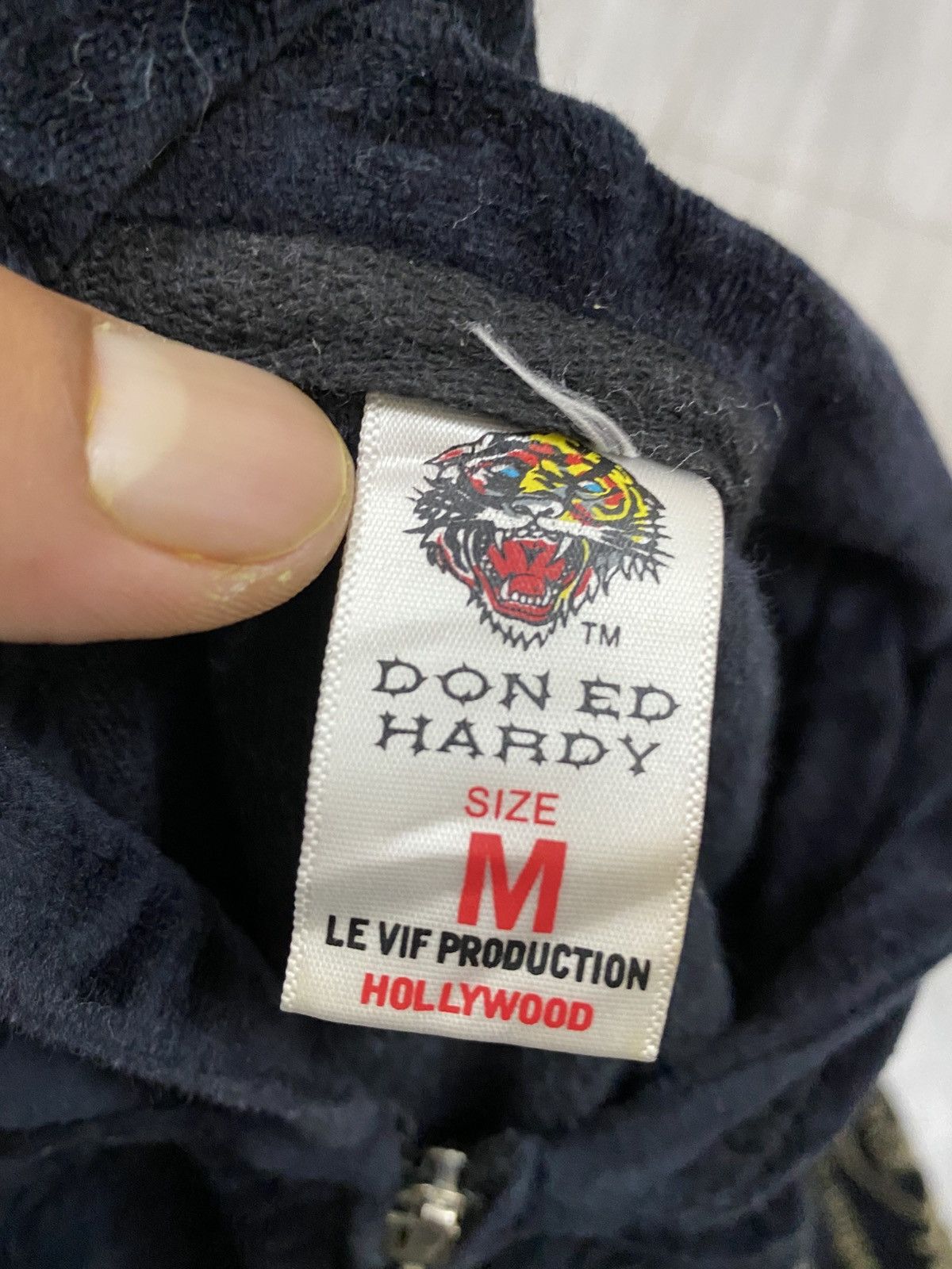 Ed Hardy Vtg Ed Hardy Velvet Hoodie Zipper Size US M / EU 48-50 / 2 - 9 Thumbnail