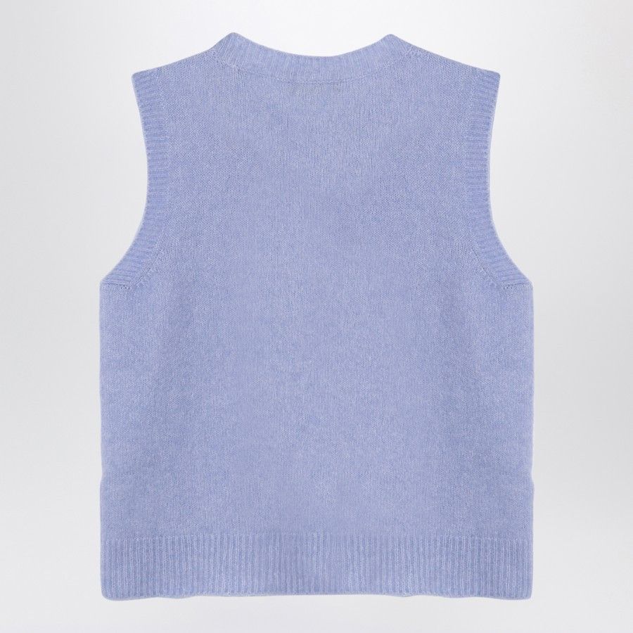 Roberto Cavalli o1d2blof0924 Cashmere Waistcoat in Light Blue Size XS / US 0-2 / IT 36-38 - 2 Thumbnail