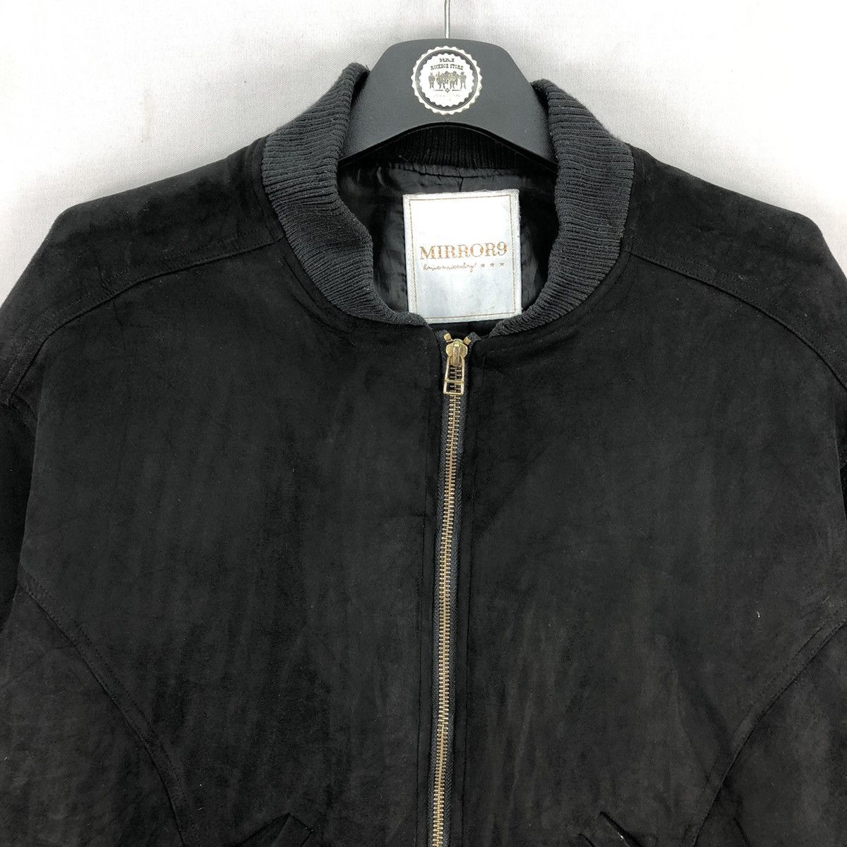 Japanese Brand Vintage Bomber Jacket Black Moleskin by MIRROR9 Size M / US 6-8 / IT 42-44 - 7 Thumbnail
