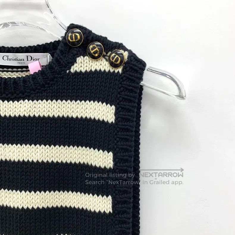 Dior Dior Black striped cotton round-neck sleeveless vest Size XXS / US 00 / IT 34 - 3 Thumbnail