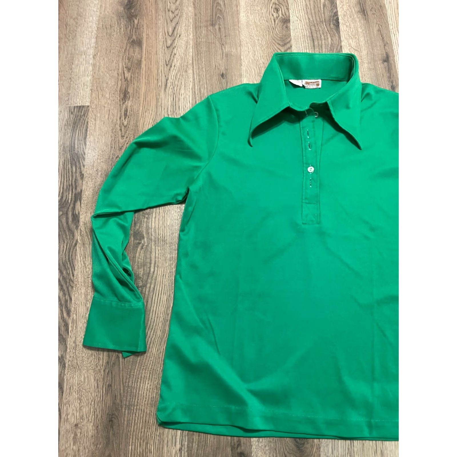 Vintage VINTAGE Montgomery Ward Shirt Women L Green Polo Long Sleeve Casual Solid Modern Polo Shirt Womens L Green Size L / US 10 / IT 46 - 3 Thumbnail