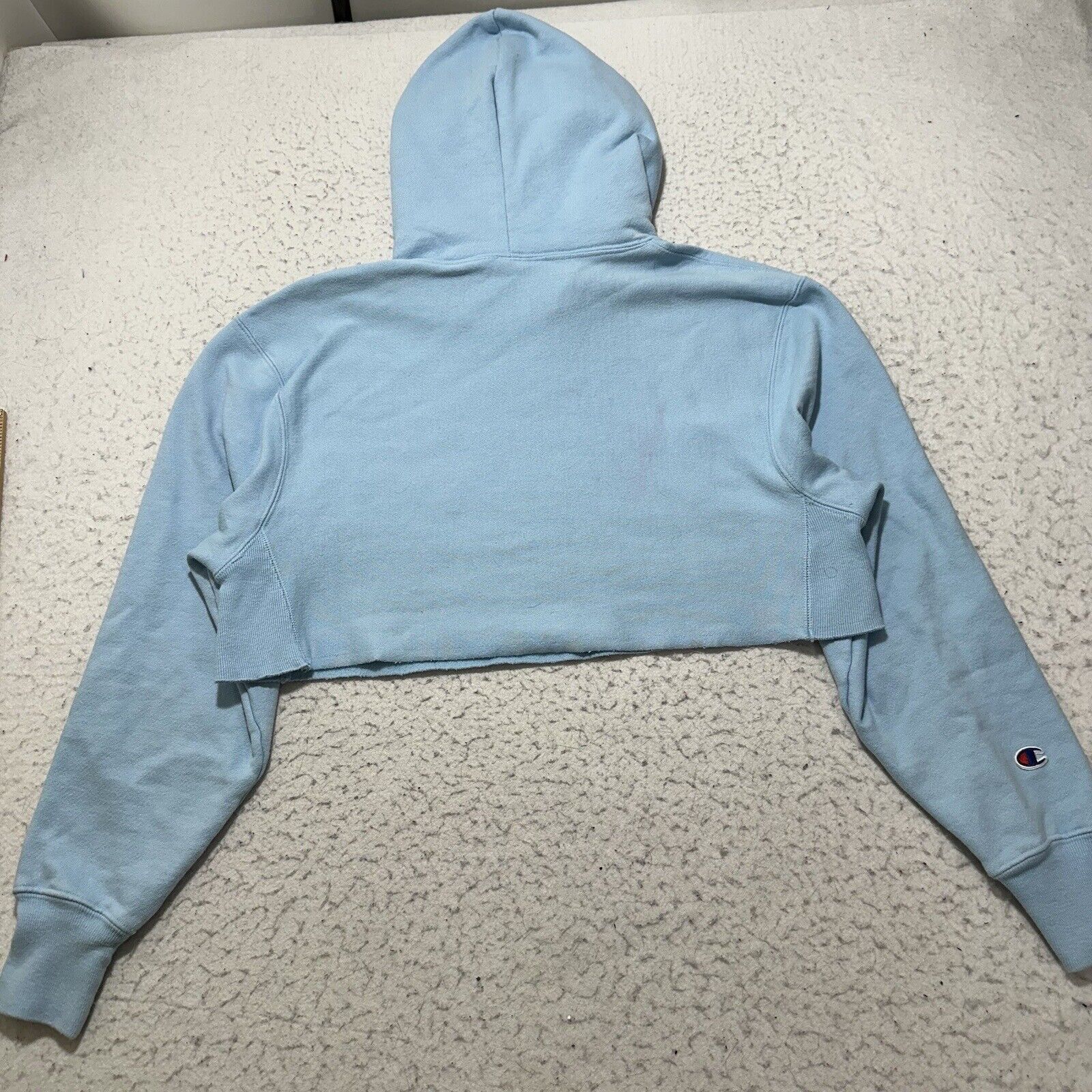 Champion Champion Reverse Weave XS Cropped Hoodie Blue Sweatshirt Size XS / US 0-2 / IT 36-38 - 12 Thumbnail