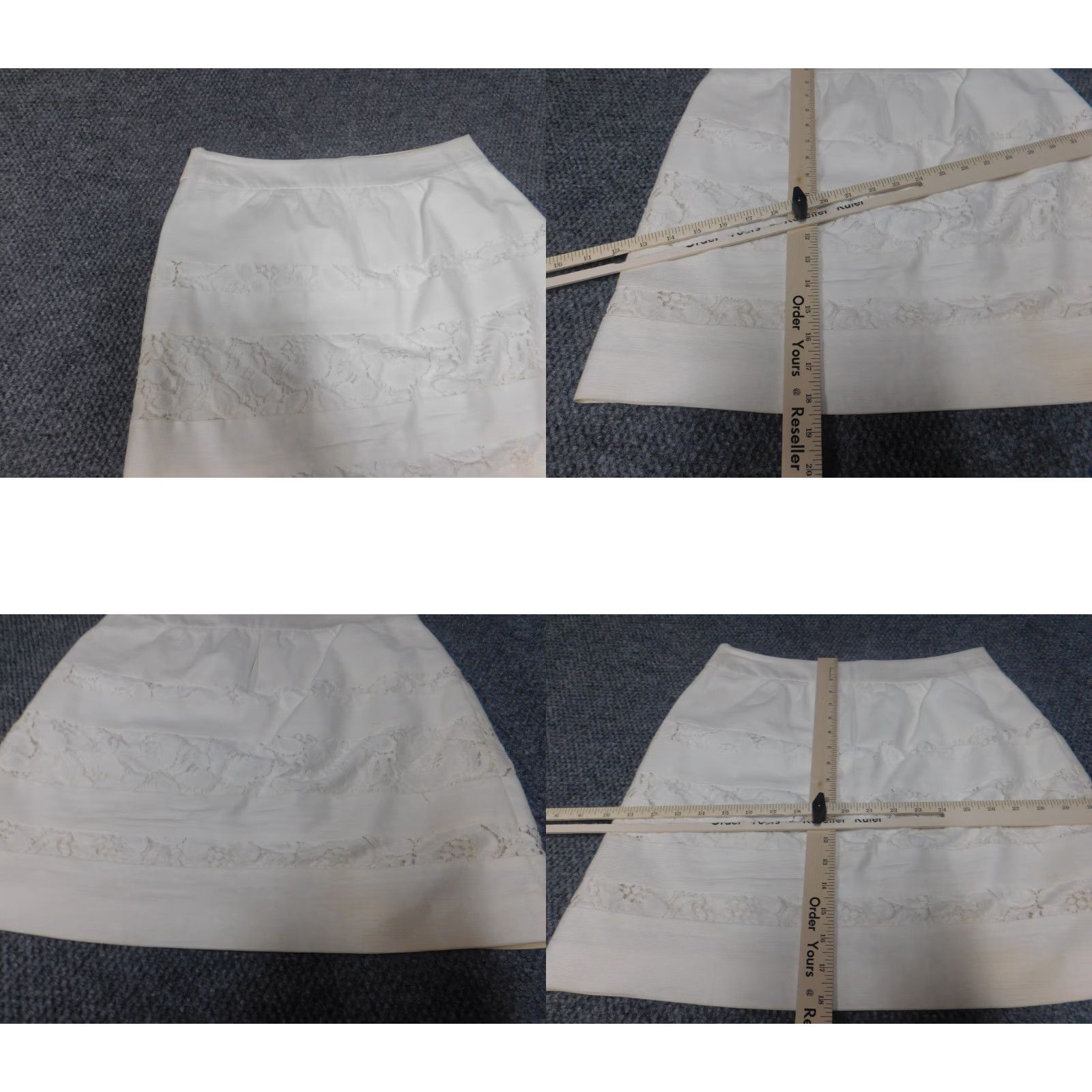 Loft LOFT Skirt Women Knee Length A-Line White Floral 6 Zipper Knit Polyester Regular Machine Washable Vintage No Mens Womens Girls Size 28" / US 6 / IT 42 - 9 Thumbnail