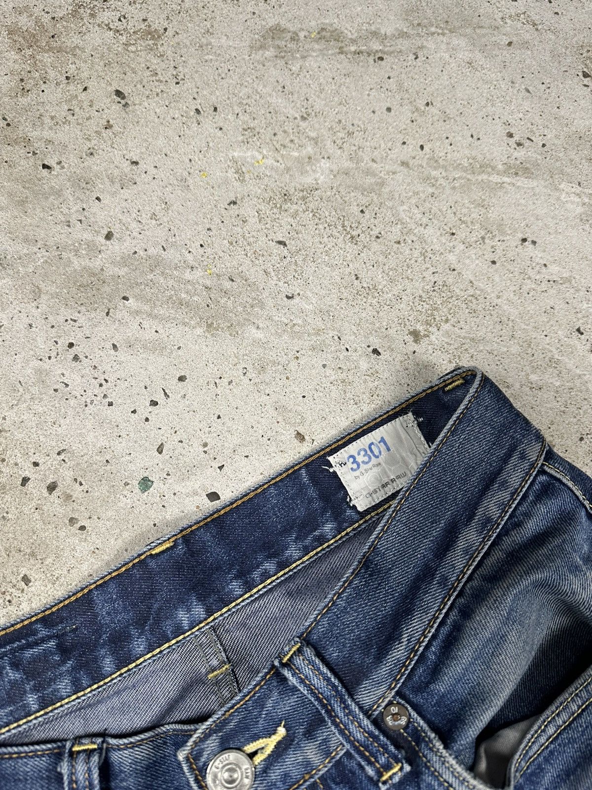 G-Star × Japanese Brand × Vintage Vintage Y2K G Star Raw 3301 Washed Navy Denim Pants Jeans Size US 30 / EU 46 - 8 Thumbnail
