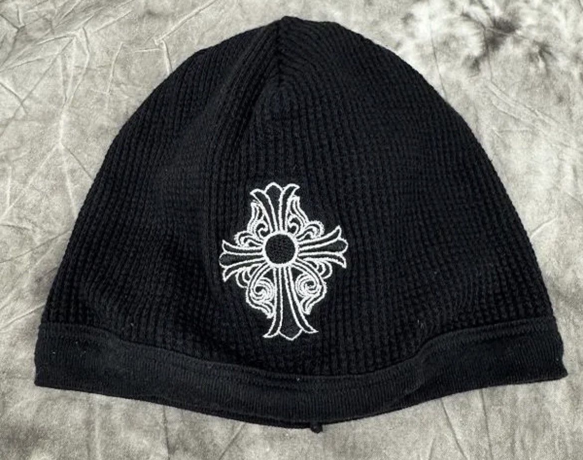 Chrome Hearts CHROME HEARTS VIP 1OF1 CASHMERE BEANIE LEOPARD CROSS PATCHES  | Grailed