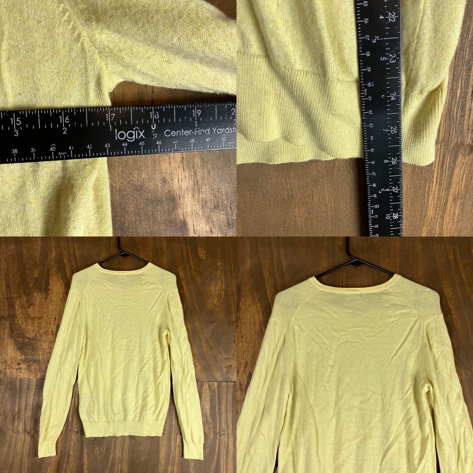 Uniqlo Uniqlo Sweater Yellow V-Neck Long Sleeve Medium Womens Regular Fit Pullover Knit Solid Casual Workwear Size M / US 6-8 / IT 42-44 - 8 Thumbnail