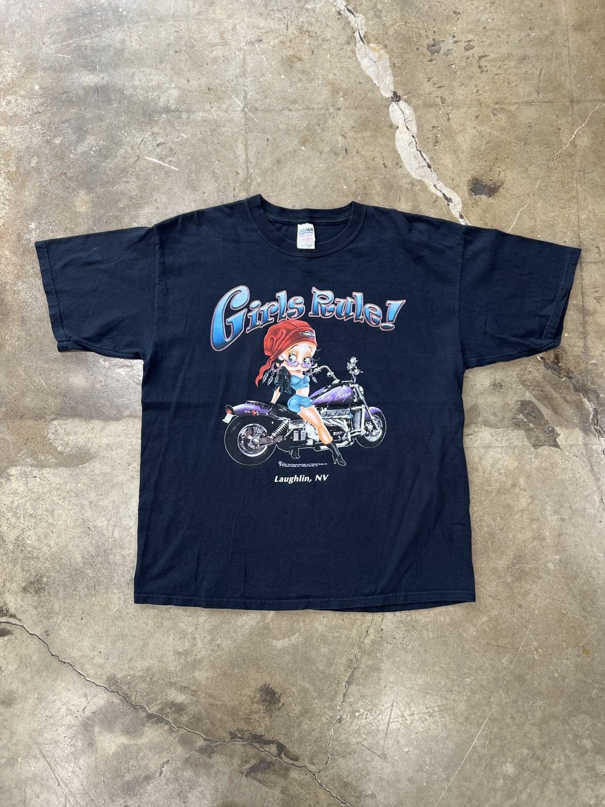 Vintage Vintage 2001 Betty Boop Biker Motorcycle Girls Rule Tee XL Size US XL / EU 56 / 4 - 2 Thumbnail