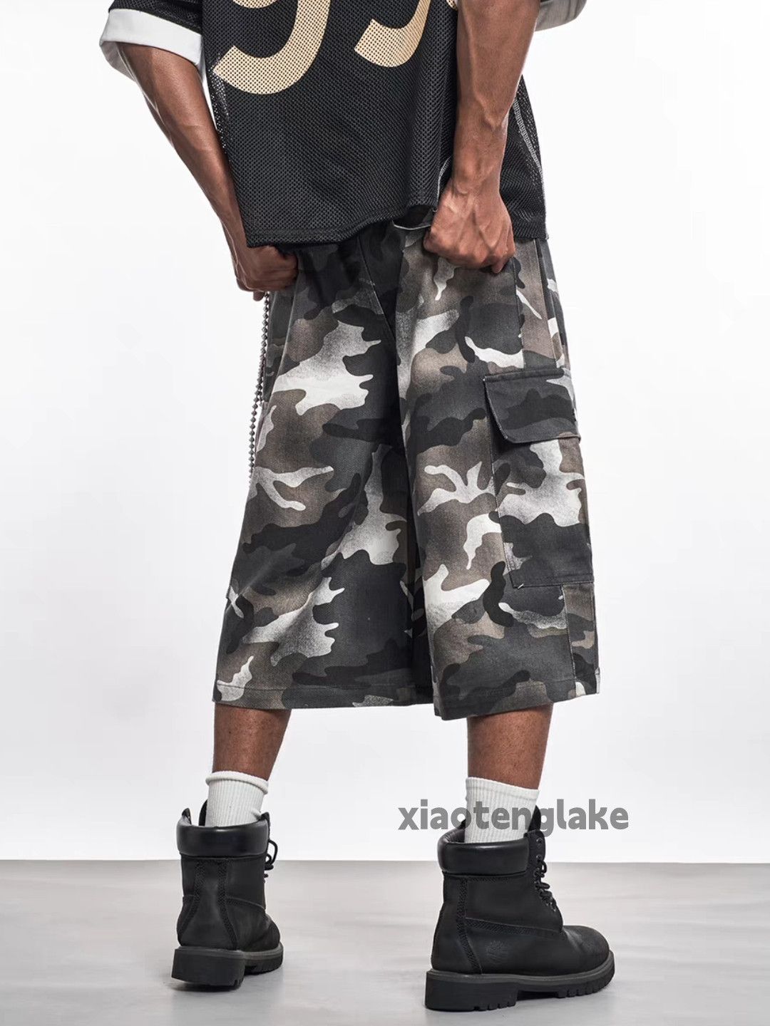 Vintage Unisex loose baggy skate hiphop camo cargo shorts Size US 30 / EU 46 - 3 Thumbnail