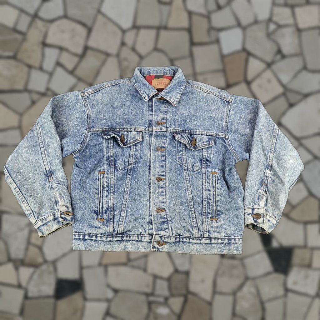 Levi's VINTAGE Levi's Jacket Mens Medium Denim Trucker 80s Style Casual Outerwear Blue Size US 31 - 1 Thumbnail