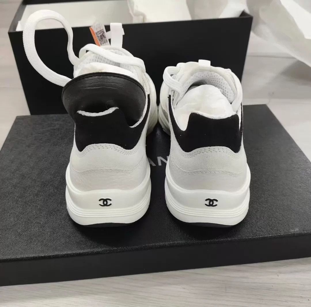 Chanel Chanel Leather Sneakers White 35 New Size US 4.5 / IT 34.5 - 3 Thumbnail