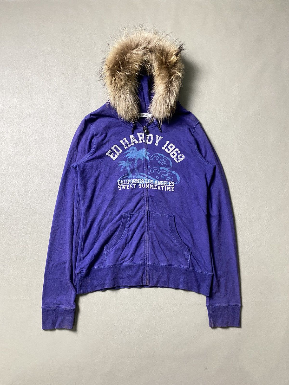 If Six Was Nine × Japanese Brand × Le Grande Bleu (L.G.B.) Ed Hardy Faux Fur Hoodie Style Ifsix Lgb Size US L / EU 52-54 / 3 - 1 Thumbnail