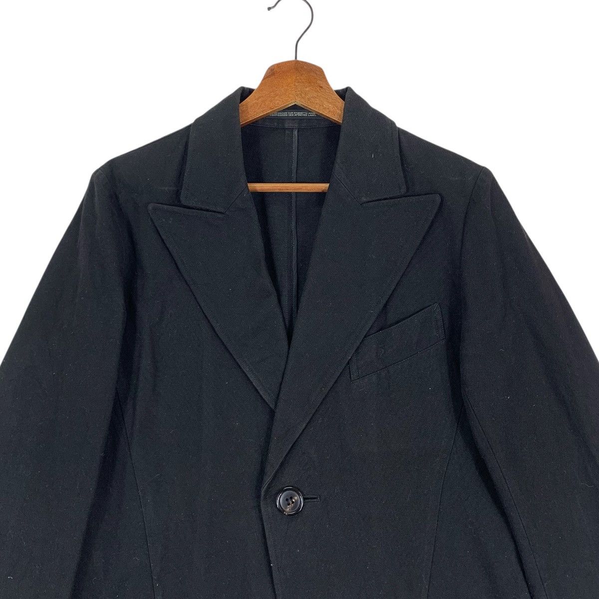 Yohji Yamamoto Vintage Yohji Yamamoto Noir Cotton Blazer Jacket Size US S / EU 44-46 / 1 - 2 Thumbnail