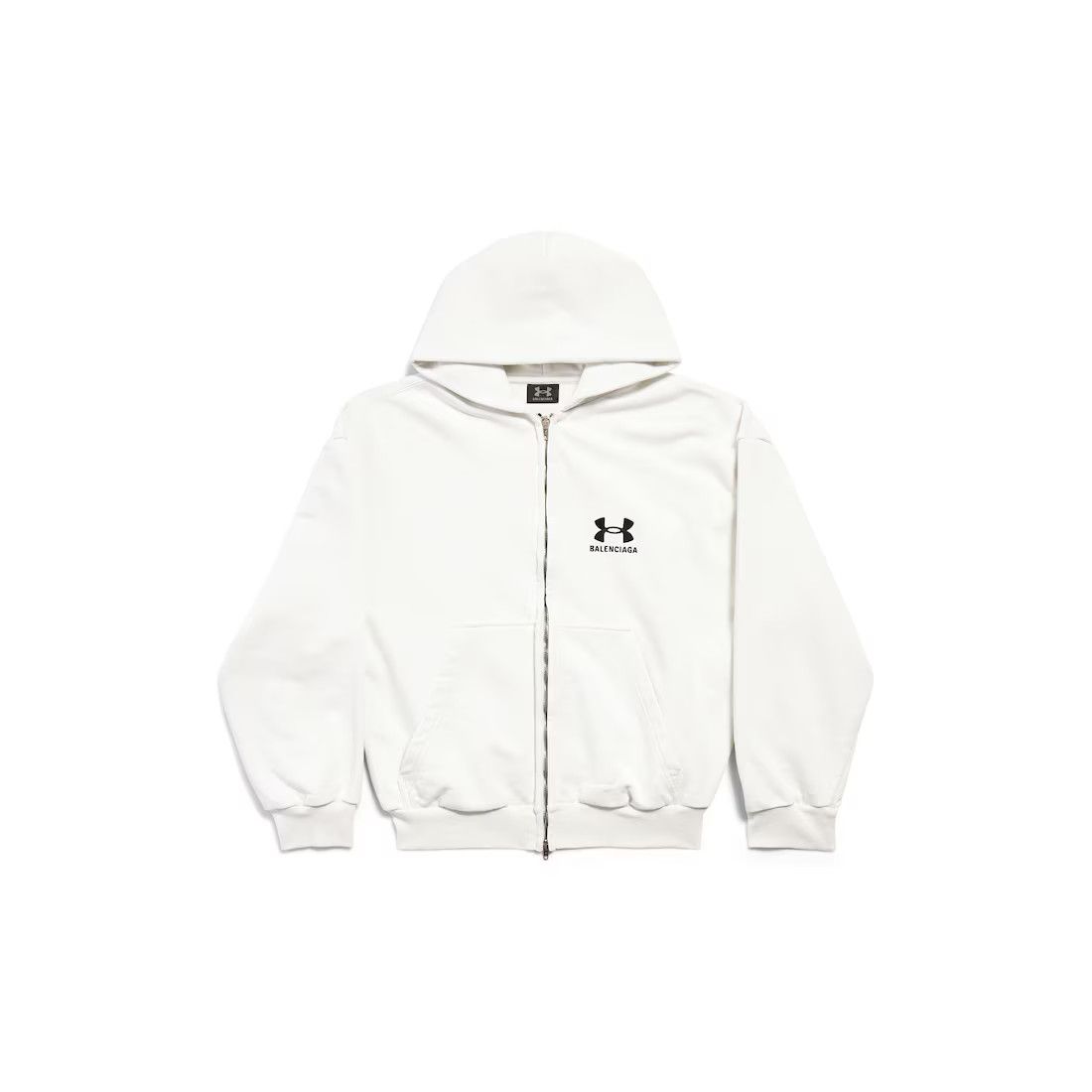 Balenciaga × Under Armour o1bcso1str0525 Under Armour® Zip-Up Hoodie Regular Fit White Size S / US 4 / IT 40 - 5 Thumbnail