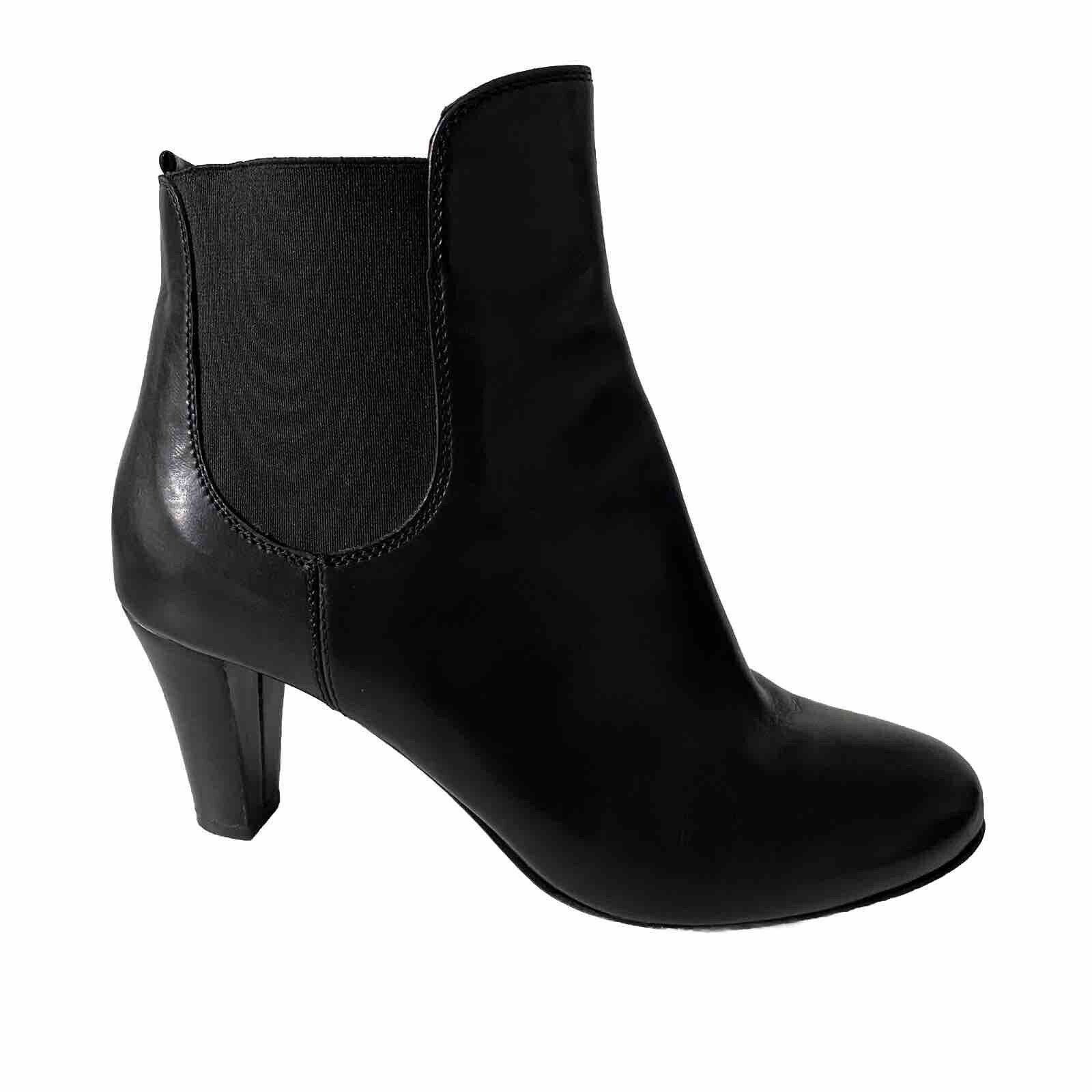 image of Agl Attilio Giusti Leombruni Black Leather Bootie Ankle Boot, Women's (Size 9)