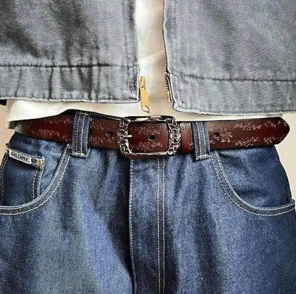 Other Stylish Leather Belt with Decorative Buckle Size ONE SIZE - 4 Thumbnail