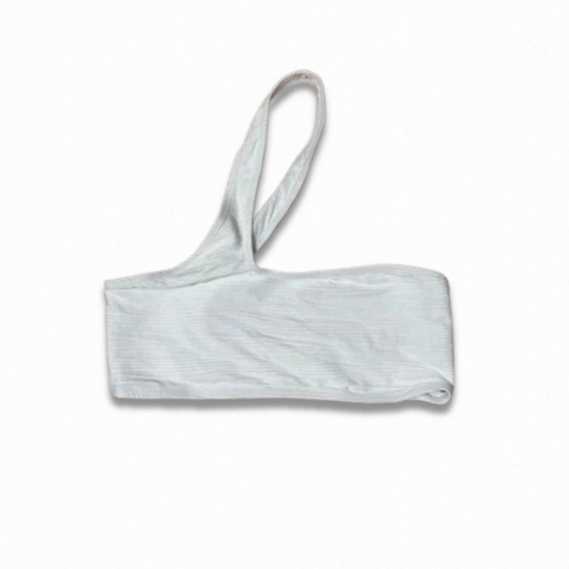 Topshop Topshop Bikini Swim Top One Shoulder Asymmetric White 8 NWOT Size ONE SIZE - 1 Thumbnail