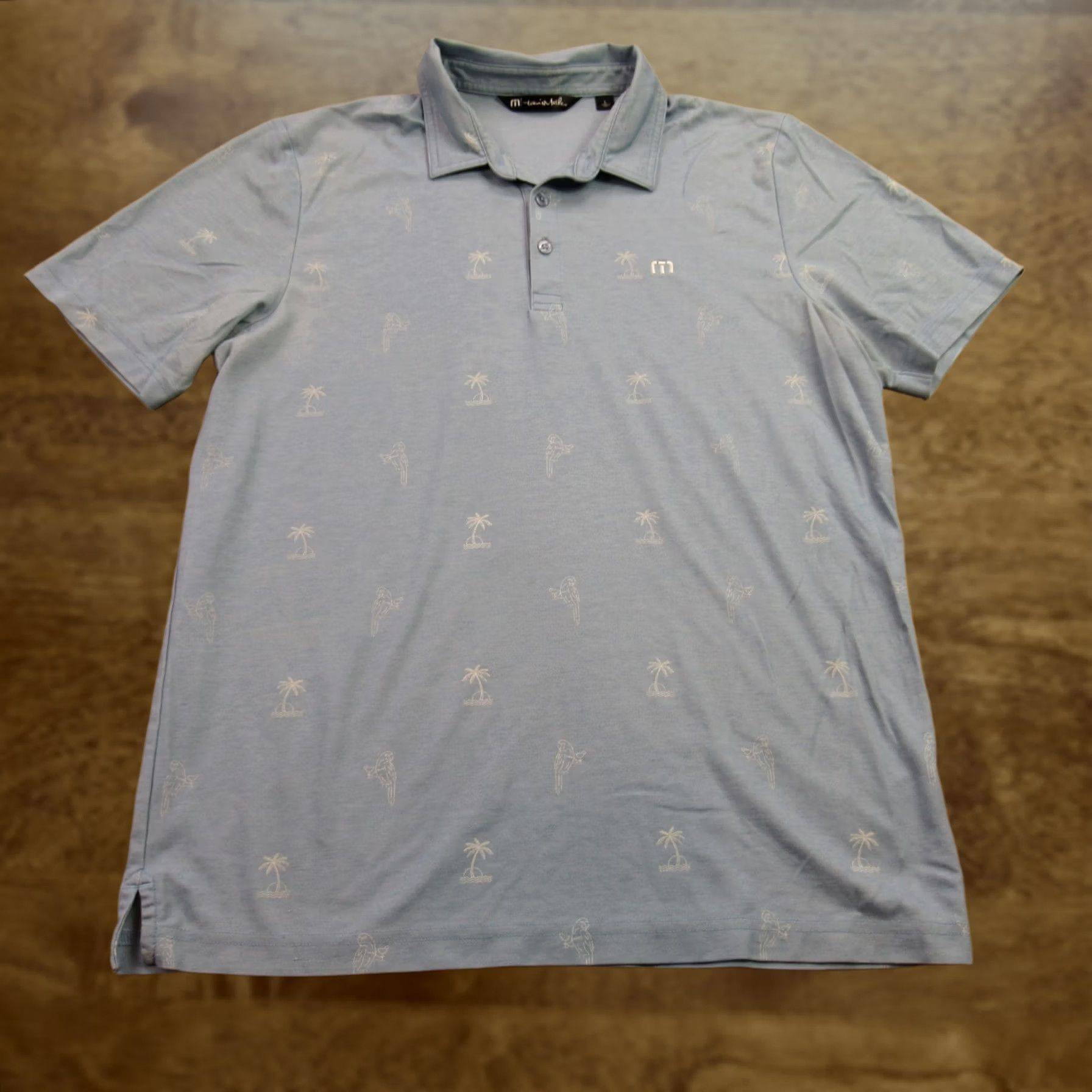 TravisMathew Travis Mathew Polo Golf Shirt Mens Large Short Sleeve Lightweight Outdoors Blue Size US L / EU 52-54 / 3 - 1 Thumbnail