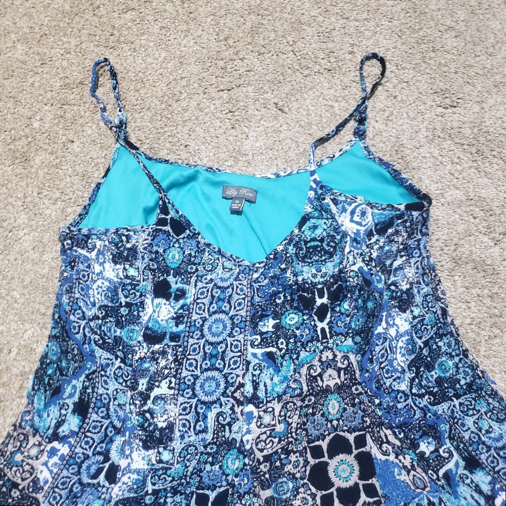 Vintage Lily Rose Blue Floral Dress Slip Sleeveless Strappy Adult Women's Size XS Size XS / US 0-2 / IT 36-38 - 2 Thumbnail