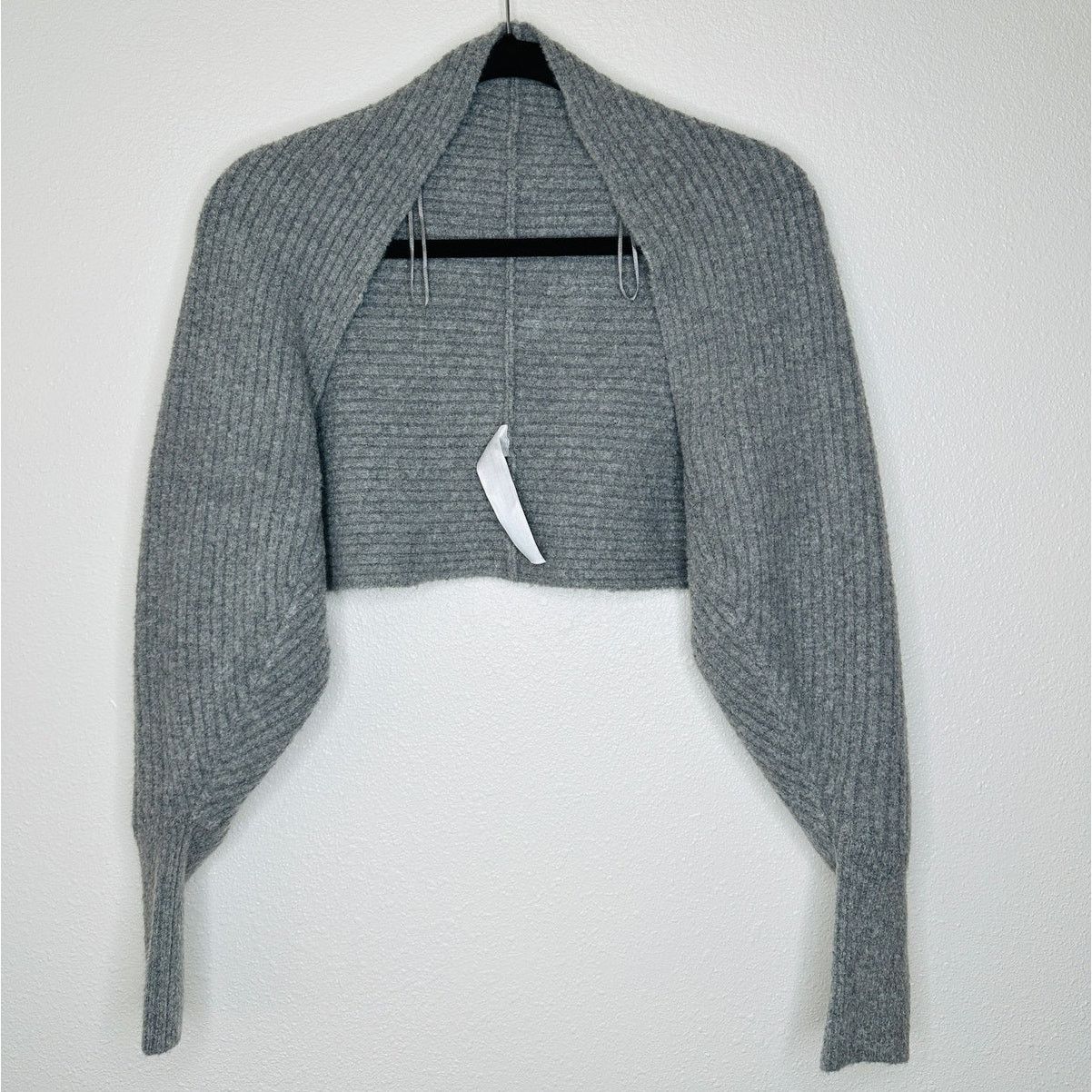 Zara ZARA Heather Gray Ribbed Knit Long Sleeve Bolero Shrug M Size M / US 6-8 / IT 42-44 - 1 Thumbnail