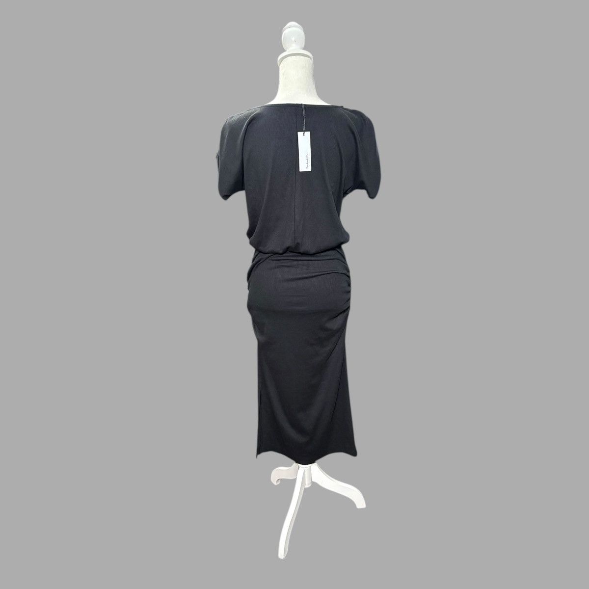 Michael Stars Michael Stars Black Rouched Sides Hannah Midi Dress Sz M Size M / US 6-8 / IT 42-44 - 8 Thumbnail