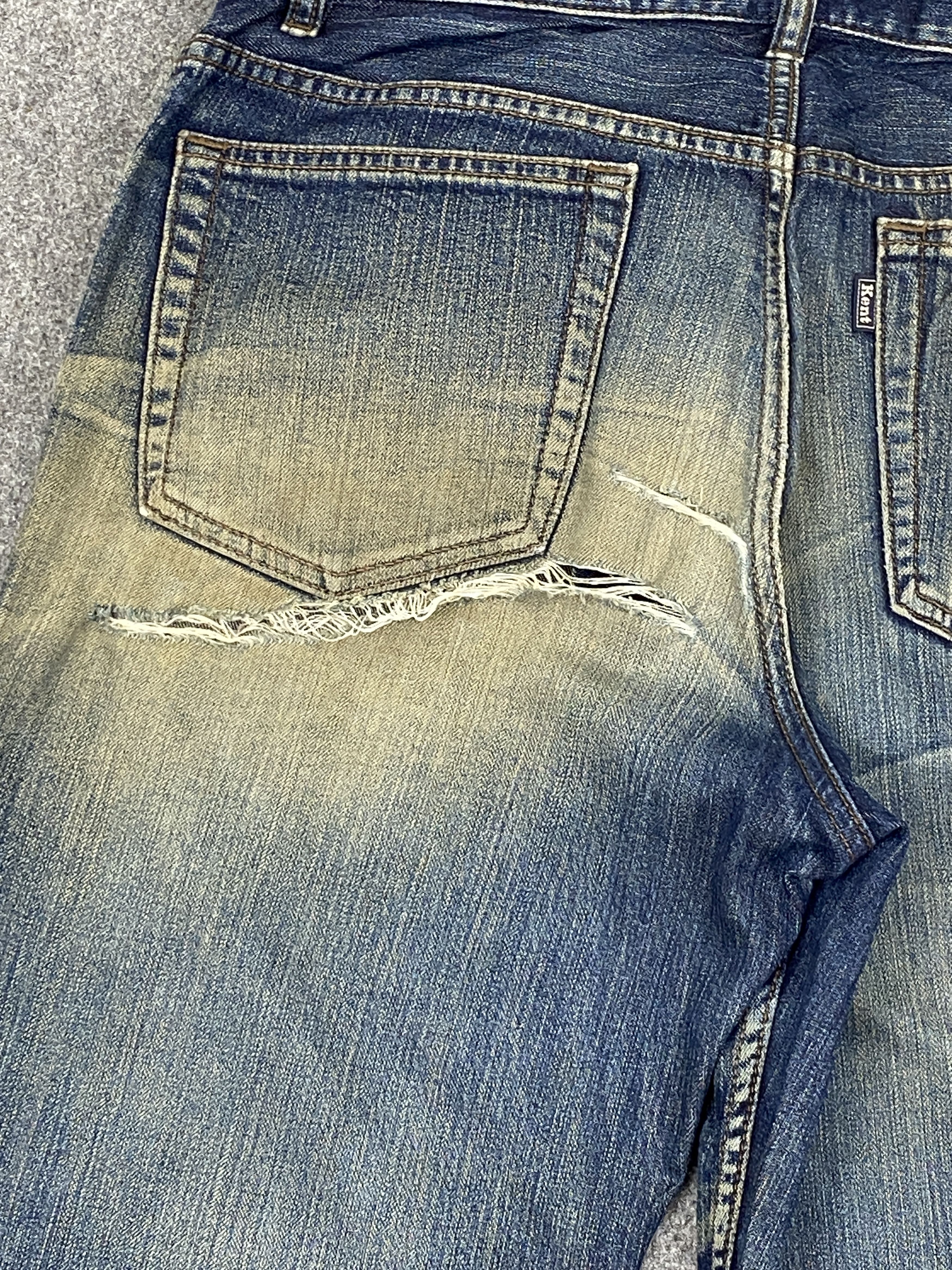 Japanese Brand Vintage Kent Jeans Distressed Japanese Denim DJ0008Z Size US 32 / EU 48 - 13 Thumbnail