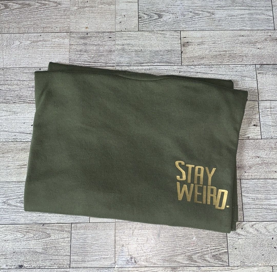 Other “Stay Weird”, Olive Green, Custom, Casual Crew Neck Tee Size US S / EU 44-46 / 1 - 2 Thumbnail