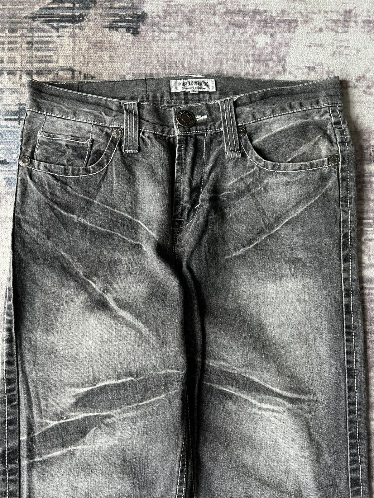 LOWBOX Y2k Lowbox Washed Jeans Size US 31 - 4 Thumbnail