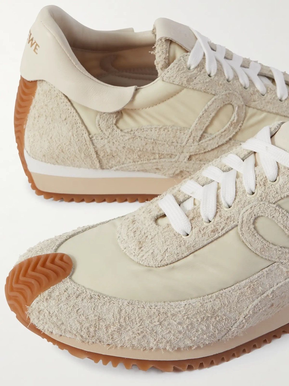 Loewe Flow Runner Leather-Trimmed Brushed-Suede and Nylon Sneakers in Navy Size US 11 / IT 41 - 4 Thumbnail