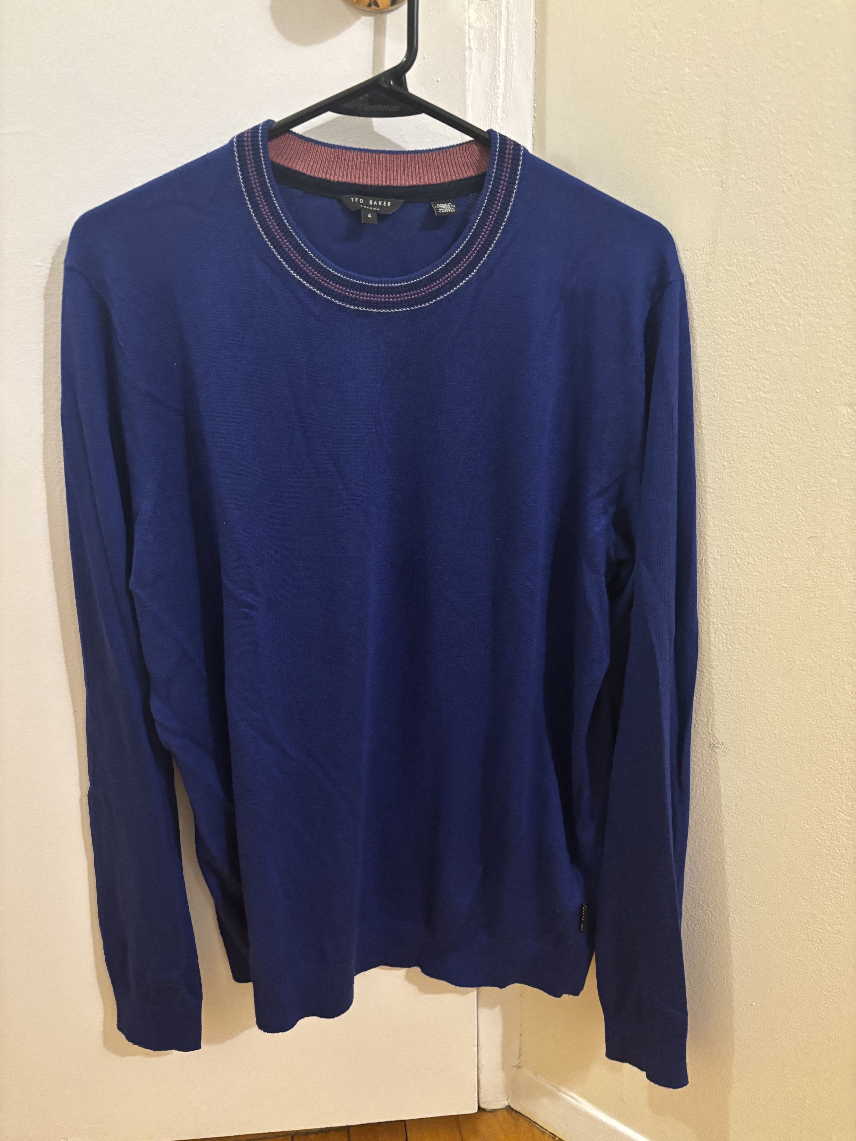 Ted Baker Mailais long-sleeved crew neck sweater in blue Size US L / EU 52-54 / 3 - 6 Thumbnail