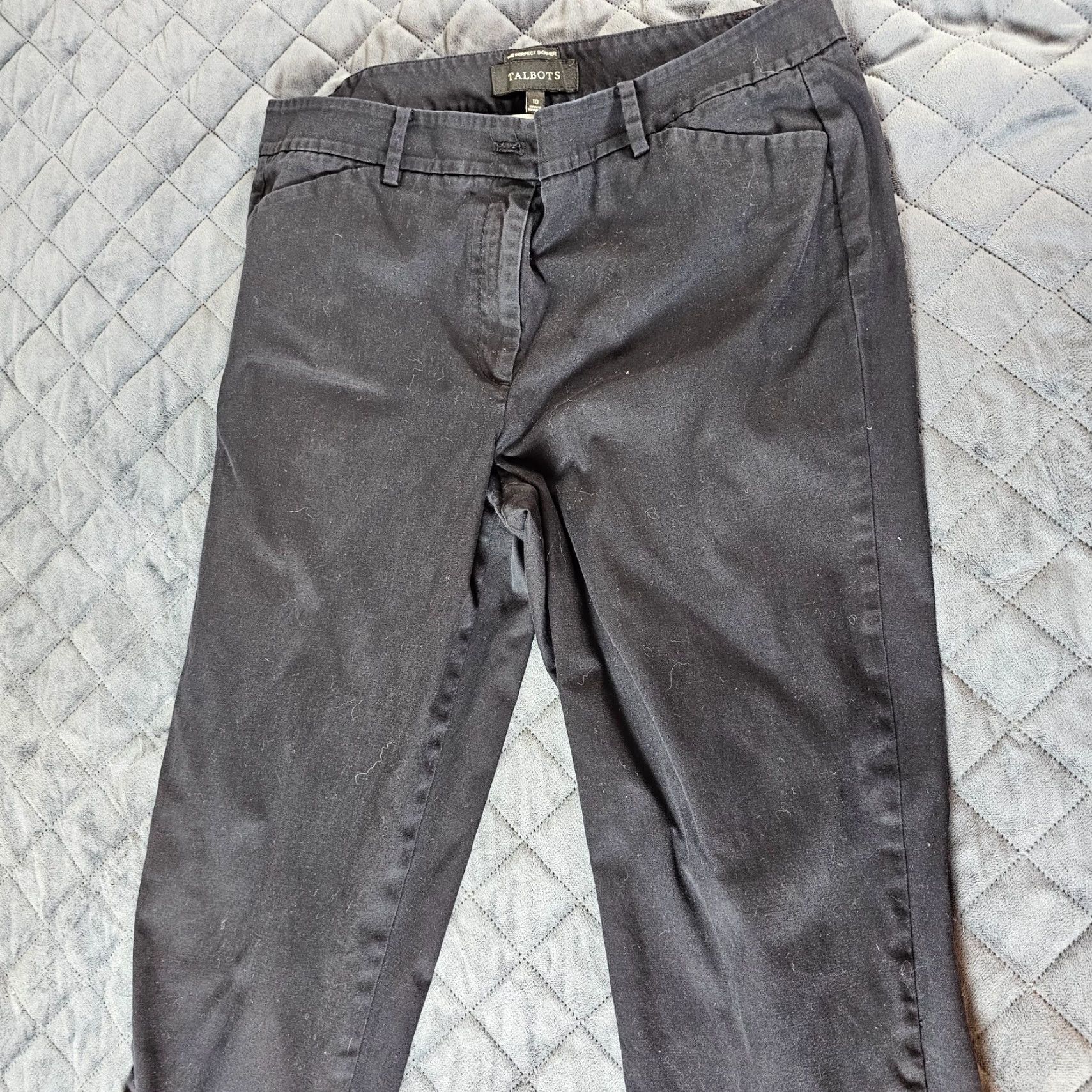 Talbots Talbots Black Cropped Pants Women's Size 10 Tapered Classic Fit Size 32" / US 10 / IT 46 - 4 Thumbnail