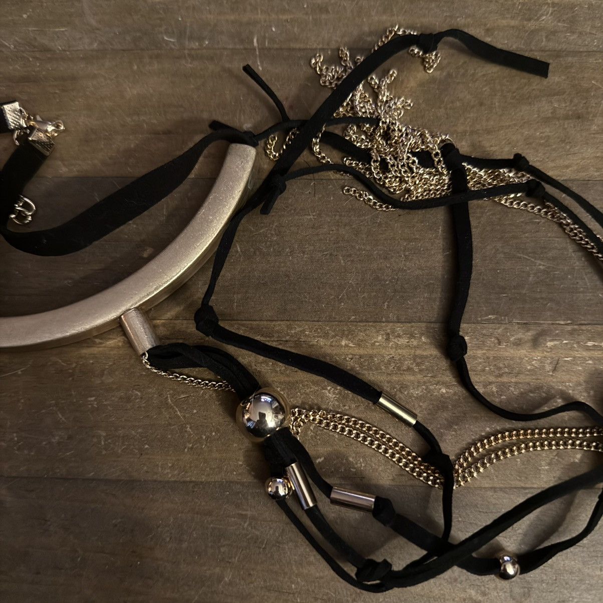 Other MIKA black and gold lariat choker statement necklace Size ONE SIZE - 2 Thumbnail