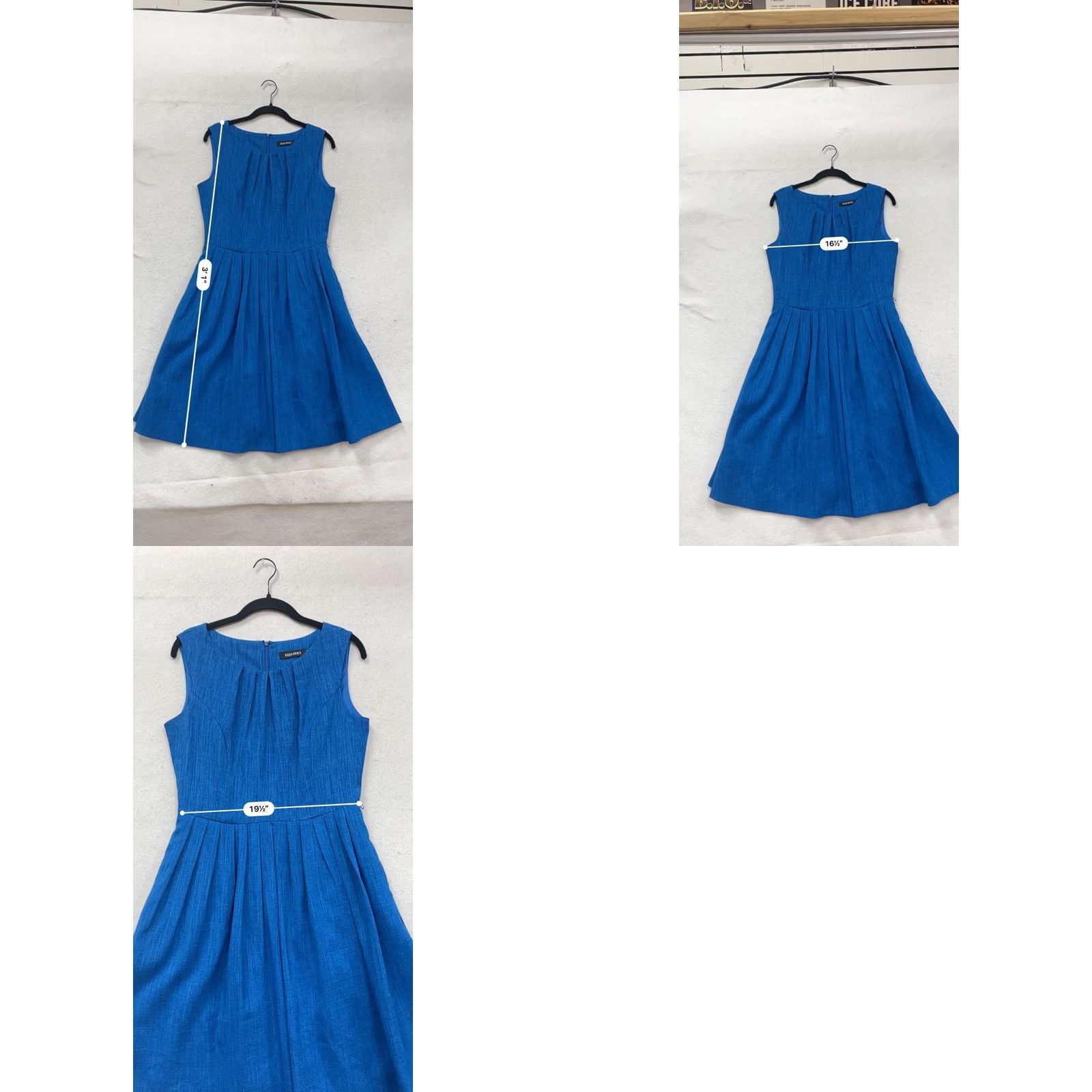 Ellen Tracy Ellen Tracy Dress Sleeveless Blue Fit & Flare Knee Length Womens 6 Size M / US 6-8 / IT 42-44 - 8 Thumbnail
