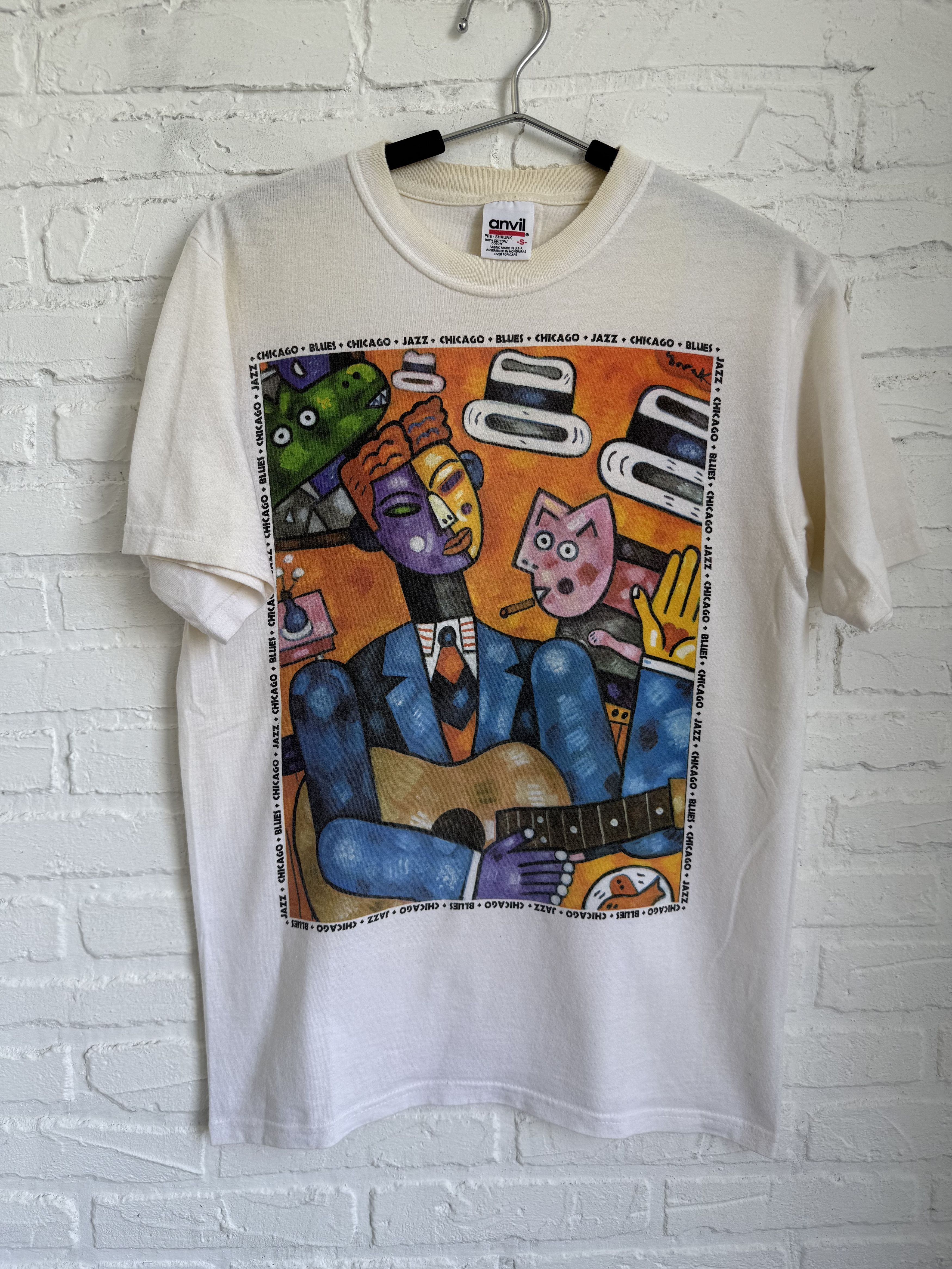 Arts & Science × Band Tees × Vintage Vintage 90s Chicago Jazz Blues Festival art t-shirt Size US S / EU 44-46 / 1 - 1 Thumbnail