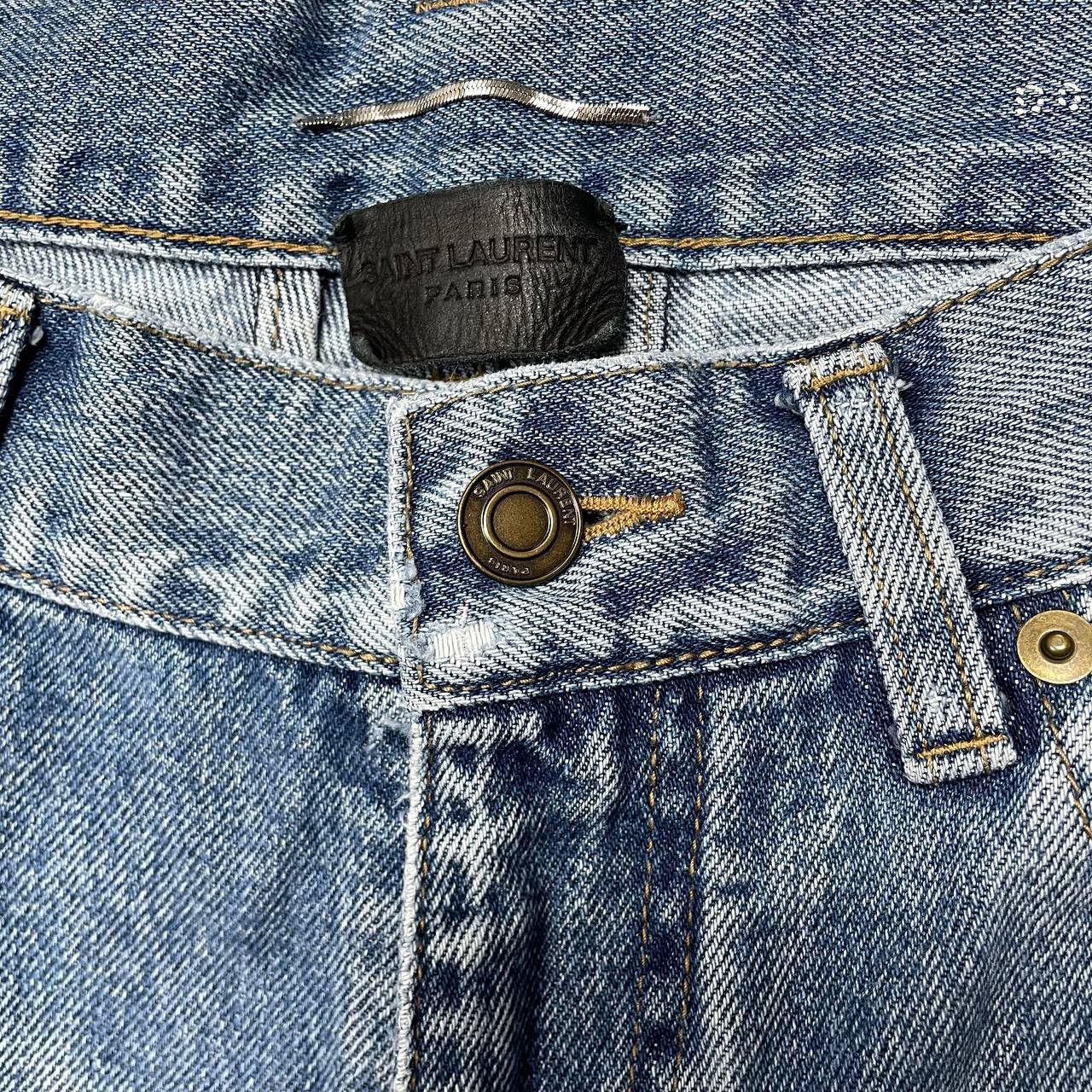 Saint Laurent Paris Saint Laurent D02 Washed Blue Distressed Jeans Skinny Fit Size US 30 / EU 46 - 8 Thumbnail