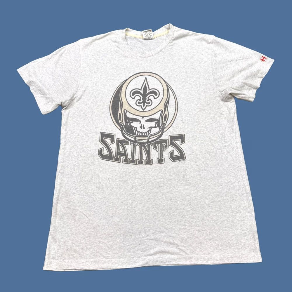 NFL Grateful Dead Homage New Orleans Saints NFL T Shirt Men's Size L Gray Casual Tee Size US L / EU 52-54 / 3 - 1 Thumbnail