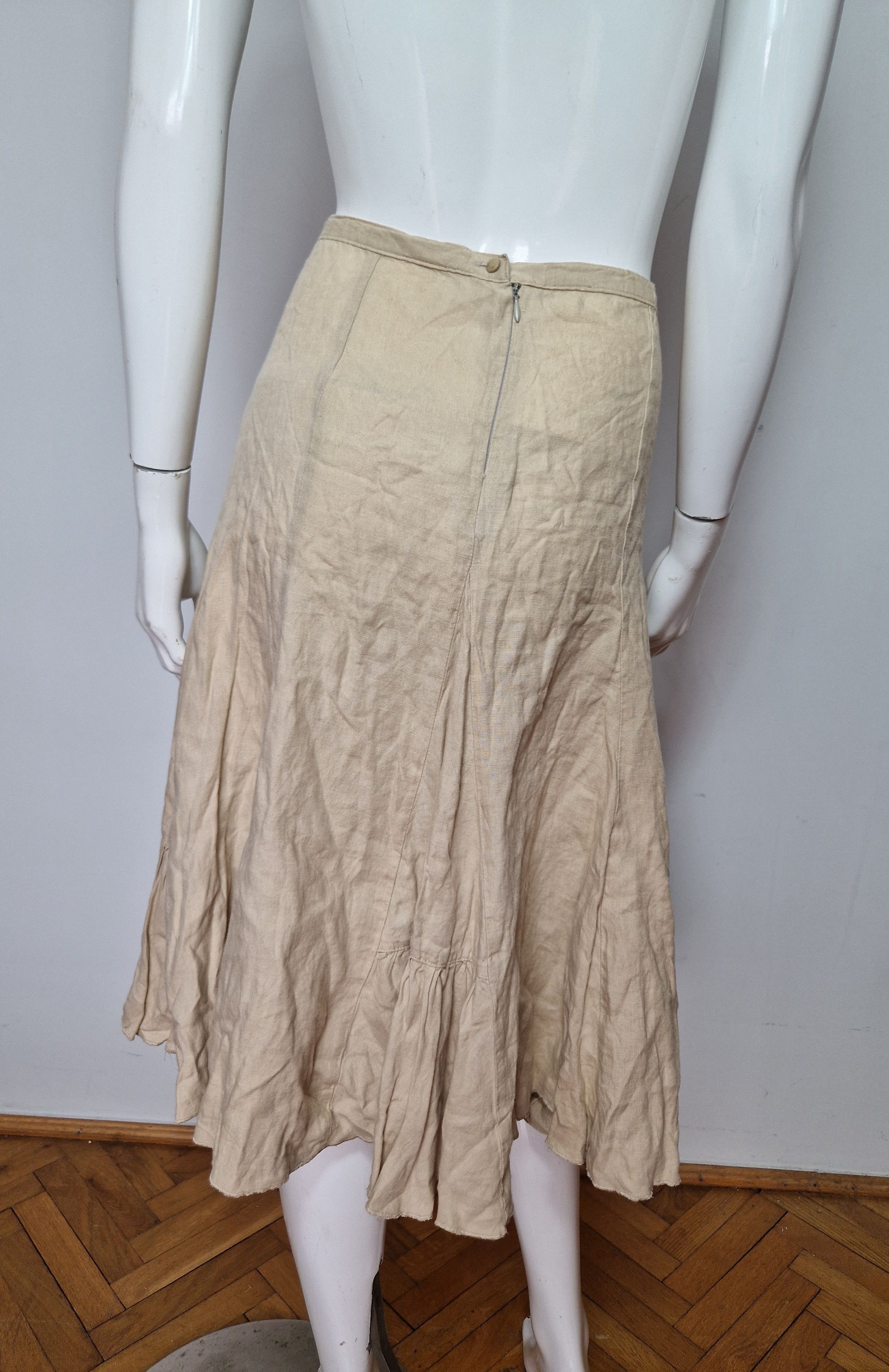 Vintage vintage amazing flared linen skirt avant garde japanese Size 28" / US 6 / IT 42 - 7 Thumbnail
