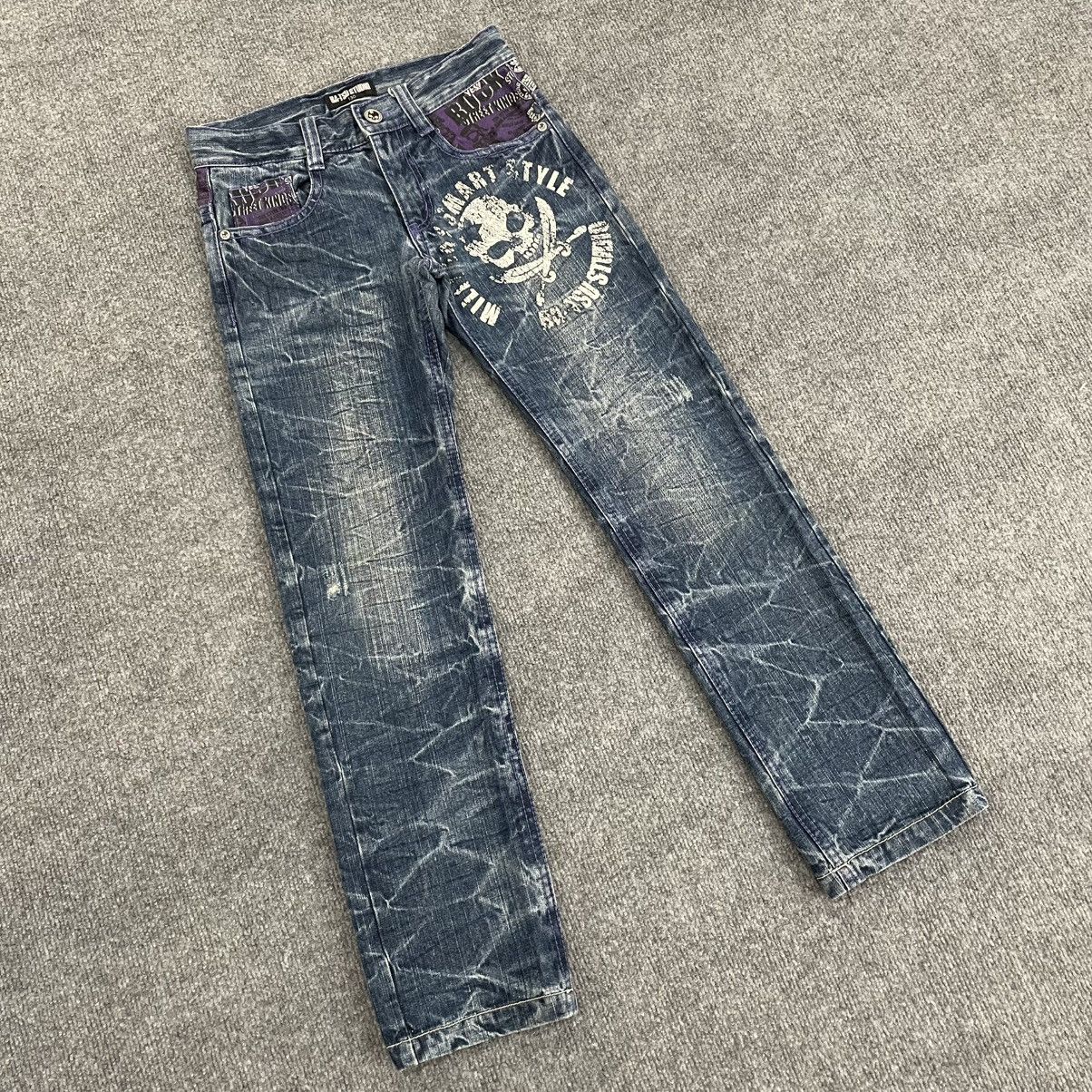 Japanese Brand Ba-Tsu Studio Denim Pants Skull Design if six was nine Size US 26 / EU 42 - 2 Thumbnail