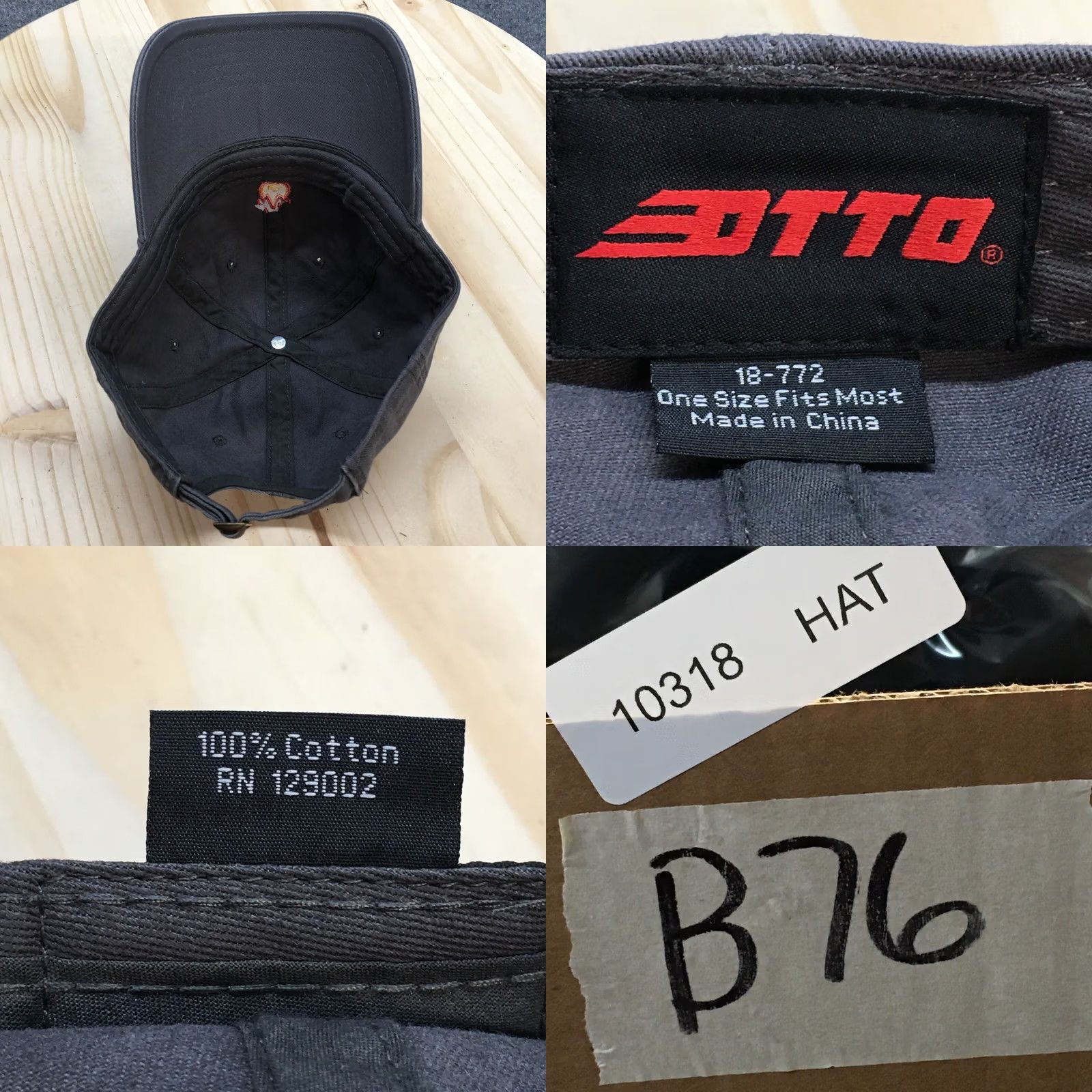 Vintage Fire Emoji OTTO Baseball Cap Hat Mens Gray OS Curve Brim Embroidered Logo Cotton Size ONE SIZE - 8 Thumbnail