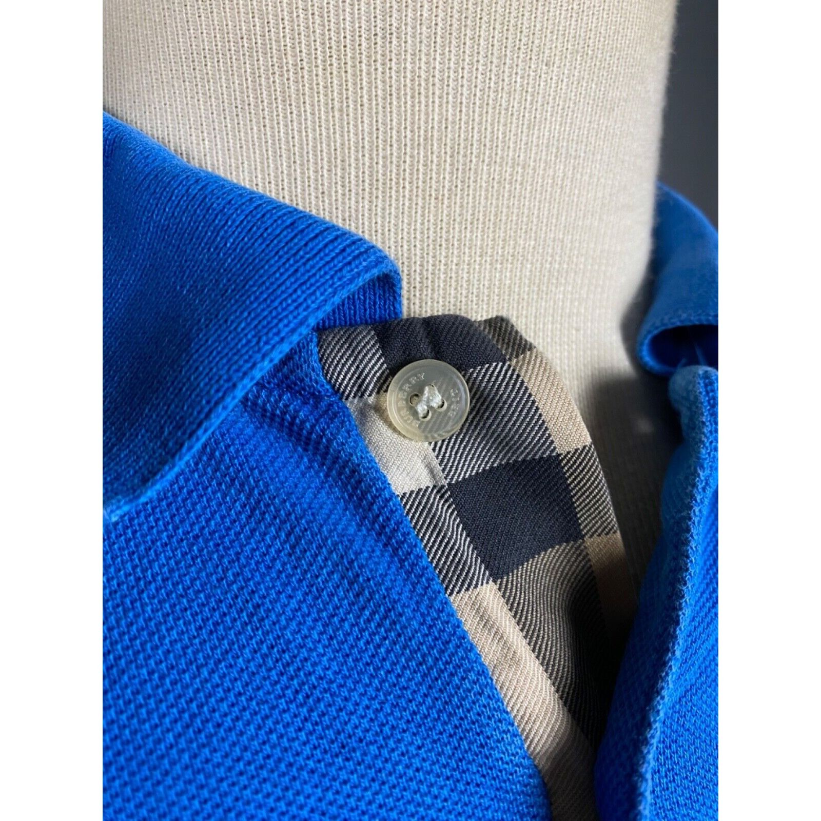 Burberry Burberry Nova Check Collar Small Logo Men's Blue Polo T-Shir Size US L / EU 52-54 / 3 - 8 Thumbnail