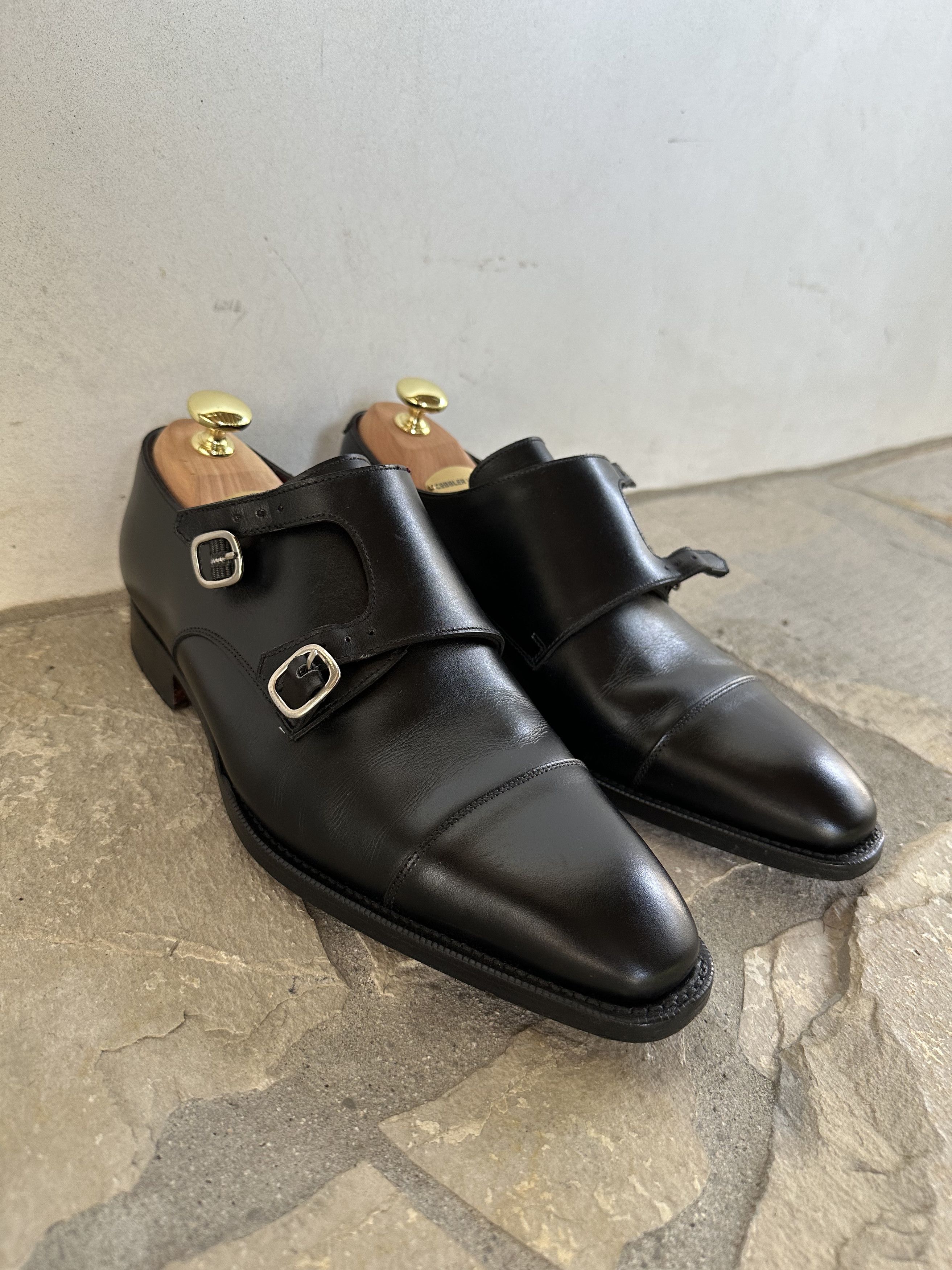 Cobbler Union Double Monk Strap Black Calfskin Size US 8.5 / EU 41-42 - 1 Thumbnail
