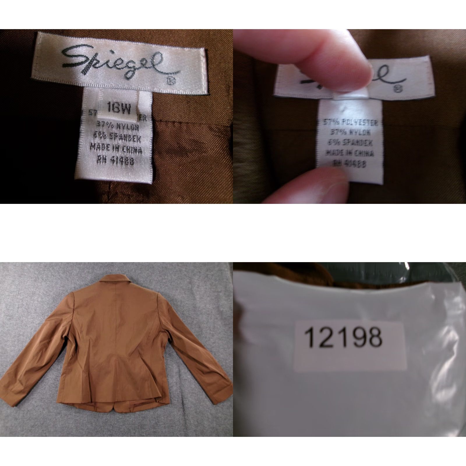 Vintage VINTAGE Spiegel Blazer Women 16W Brown Professional Office Capsule Layering Blazer Women 16W Brown Classic Designer Preppy All Seasons Open Size XXL / US 16-18 / IT 52-54 - 8 Thumbnail