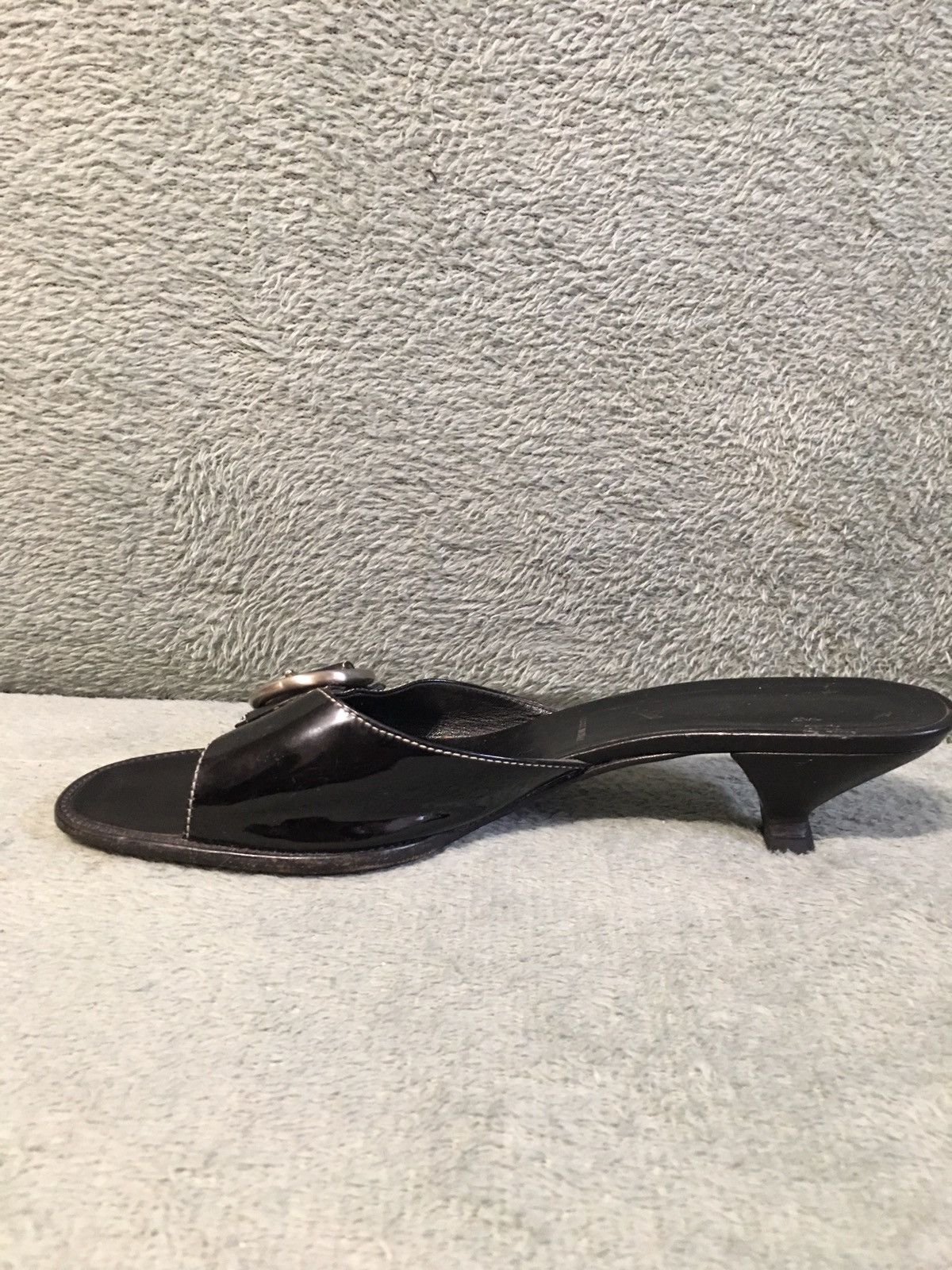 Prada PRADA Black Big Buckle Patent Leather Kitten Heels EU 40 Size US 10 / IT 40 - 7 Thumbnail