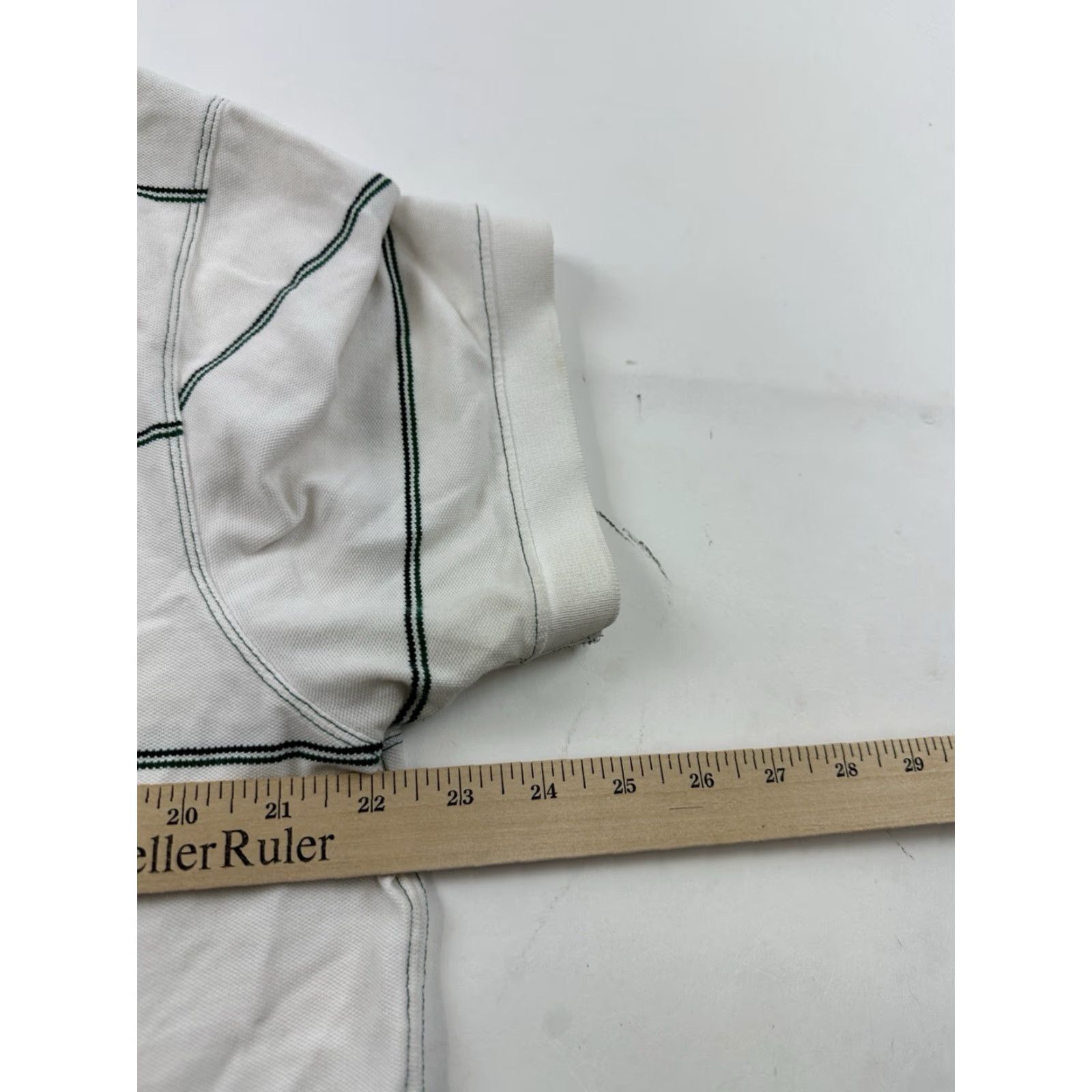 Banana Republic Banana Republic Shirt Polo Mens XL White Striped Fitted Short Sleeve Standard Size US XL / EU 56 / 4 - 8 Thumbnail