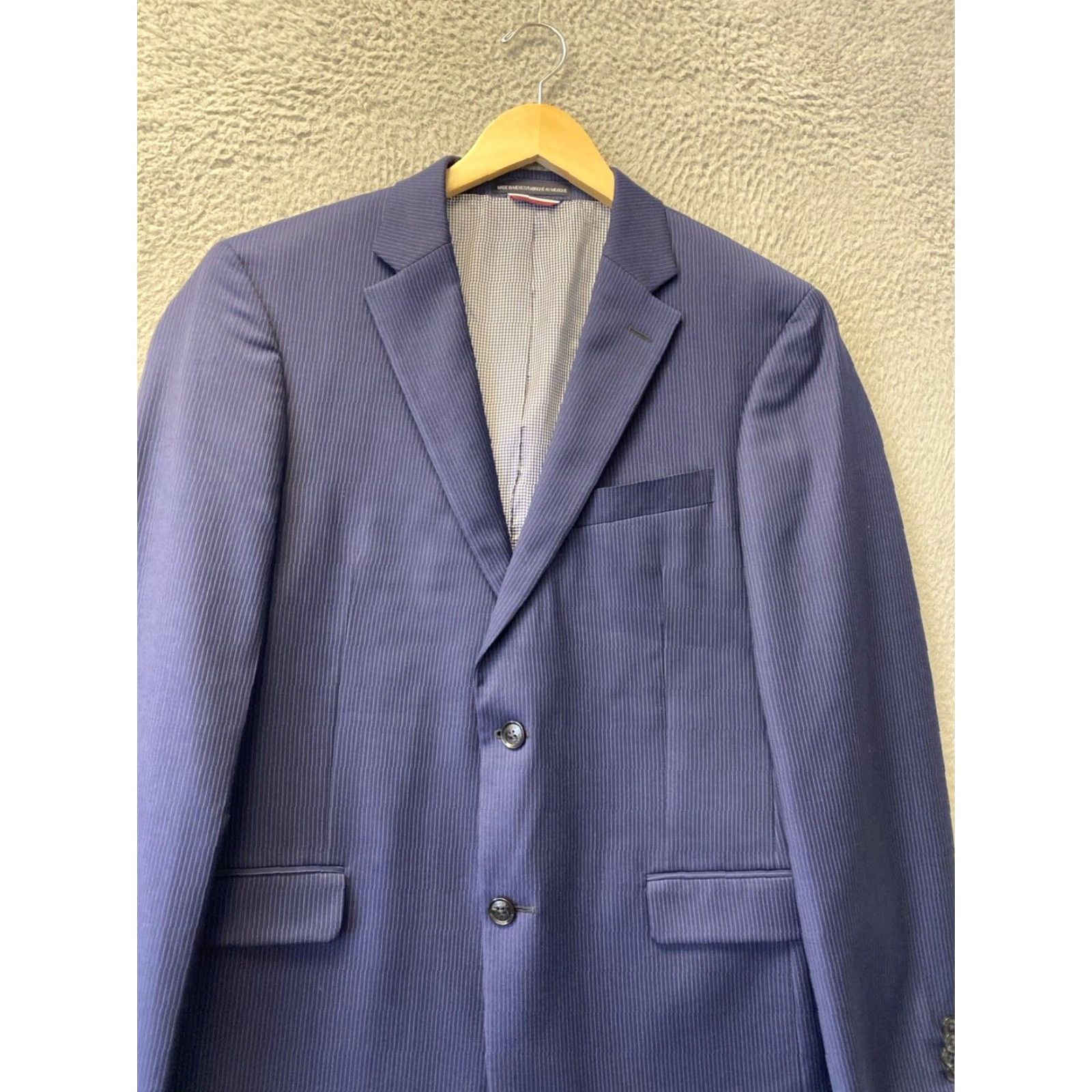 Tommy Hilfiger TOMMY HILFIGER Men's Modern-Fit Blue Plaid 2-Piece Suit Jacket Pants 40L/38W Size 40L - 4 Thumbnail